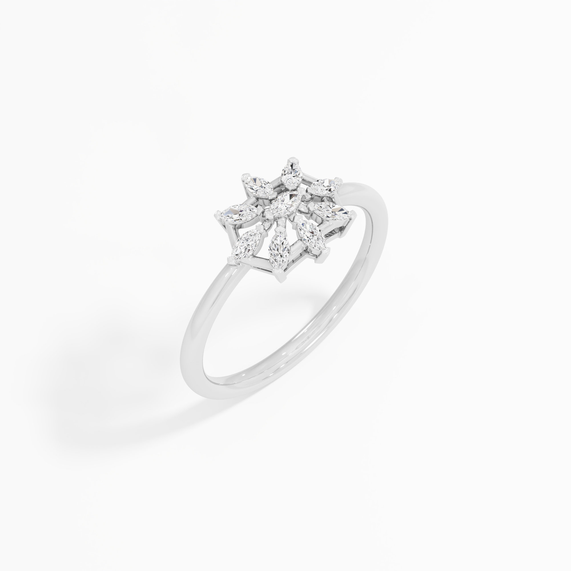 Azure Star Diamond Ring in 9KT White Gold (Diamond Quality: FG-VVS VS)