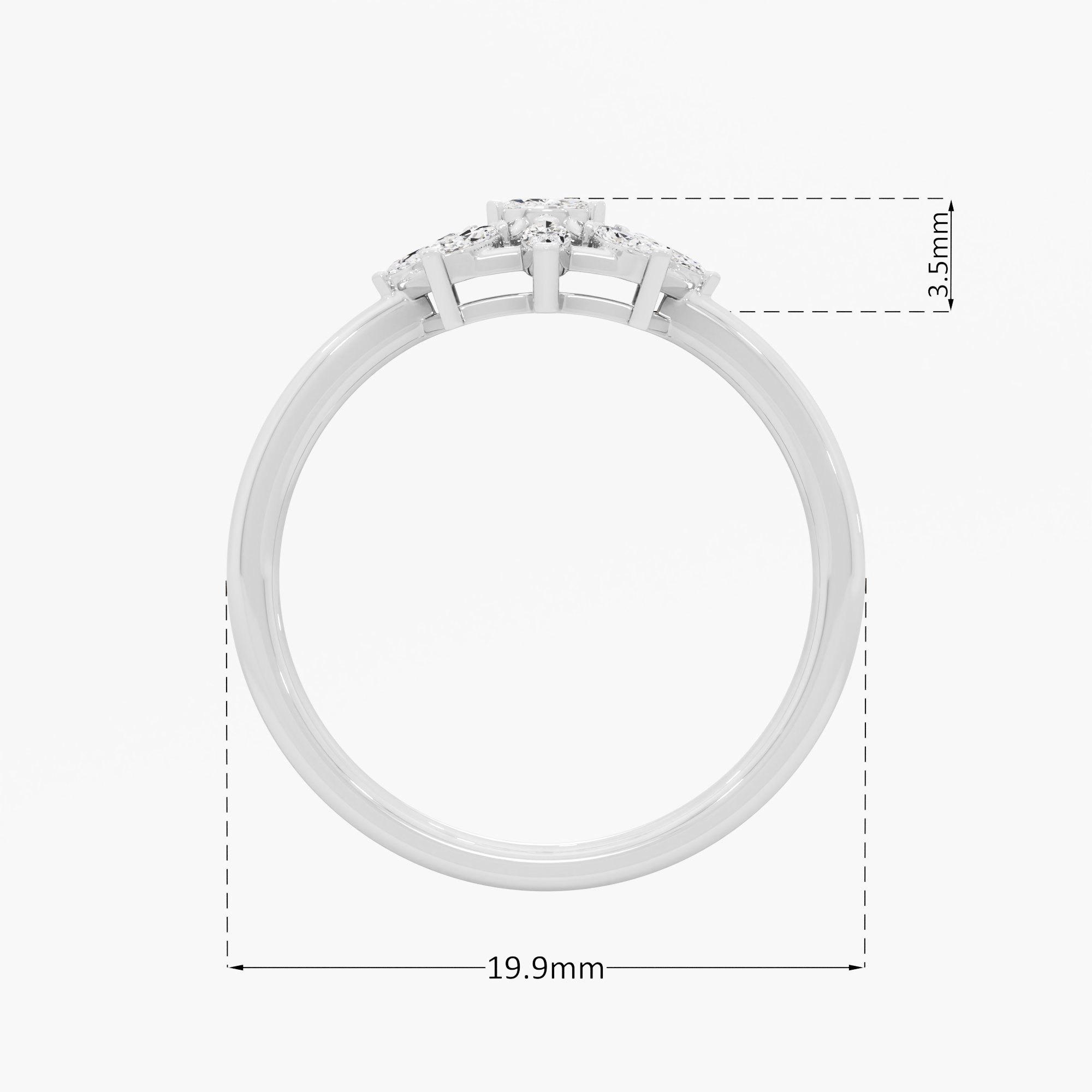 Azure Star Diamond Ring in 9KT White Gold (Diamond Quality: FG-VVS VS)