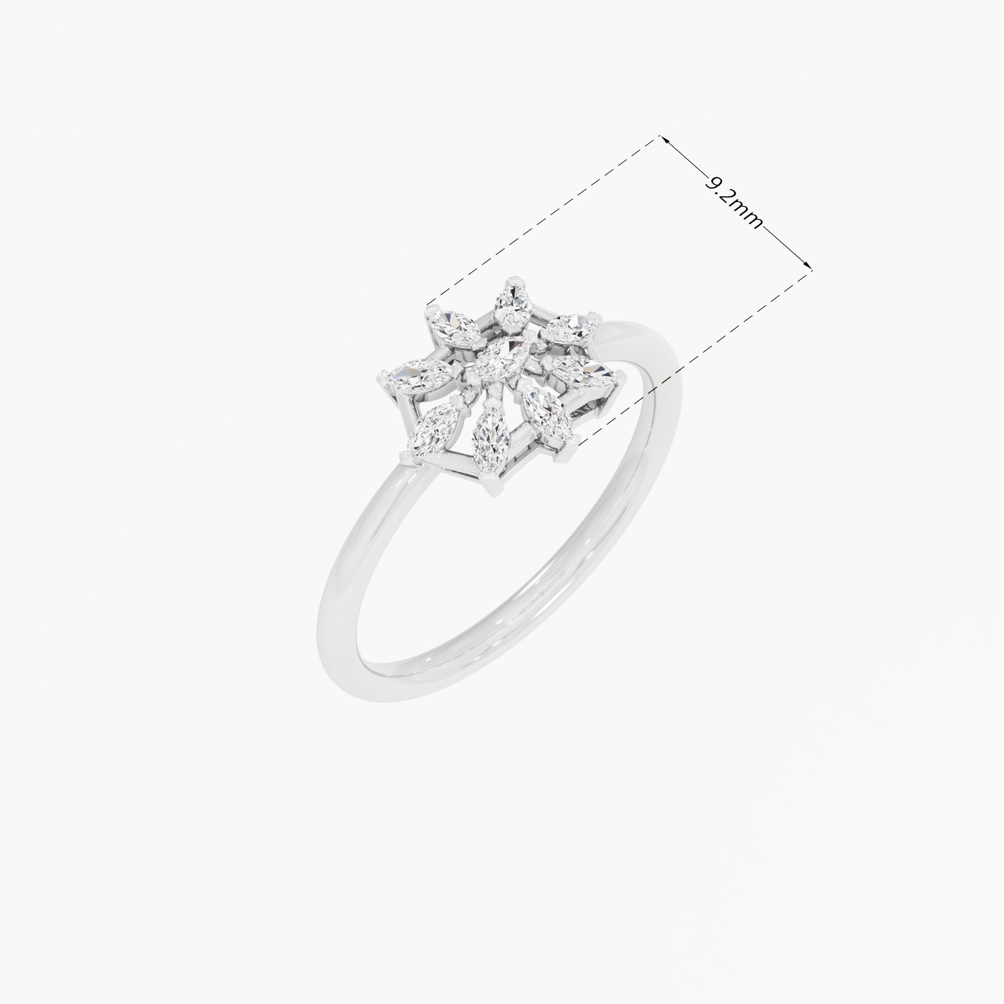 Azure Star Diamond Ring in 9KT White Gold (Diamond Quality: FG-VVS VS)