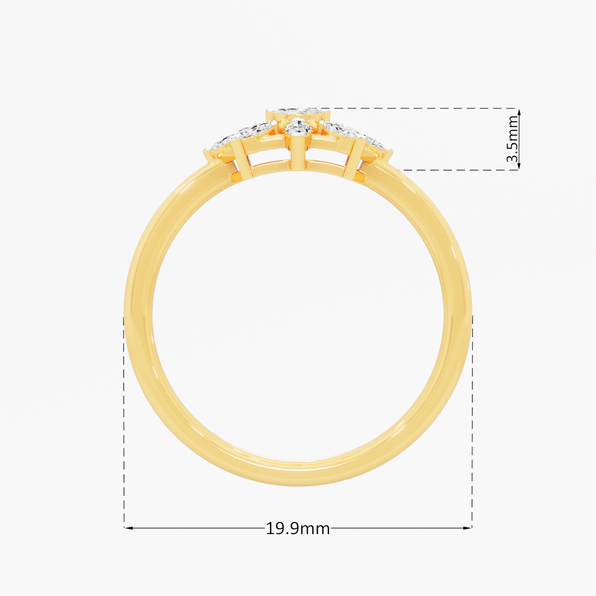 Azure Star Diamond Ring in 9KT Yellow Gold (Diamond Quality: FG-VVS VS)