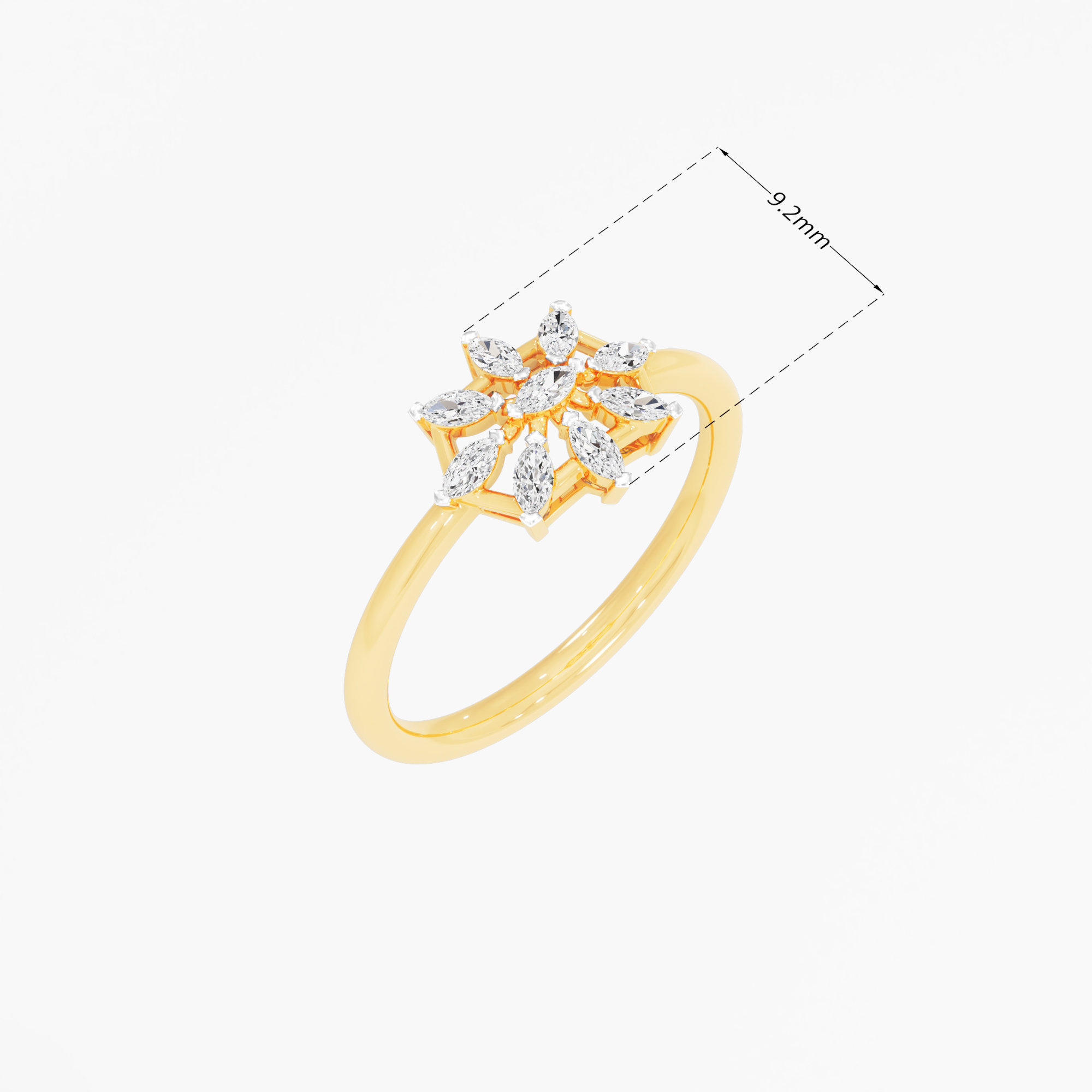 Azure Star Diamond Ring in 9KT Yellow Gold (Diamond Quality: FG-VVS VS)