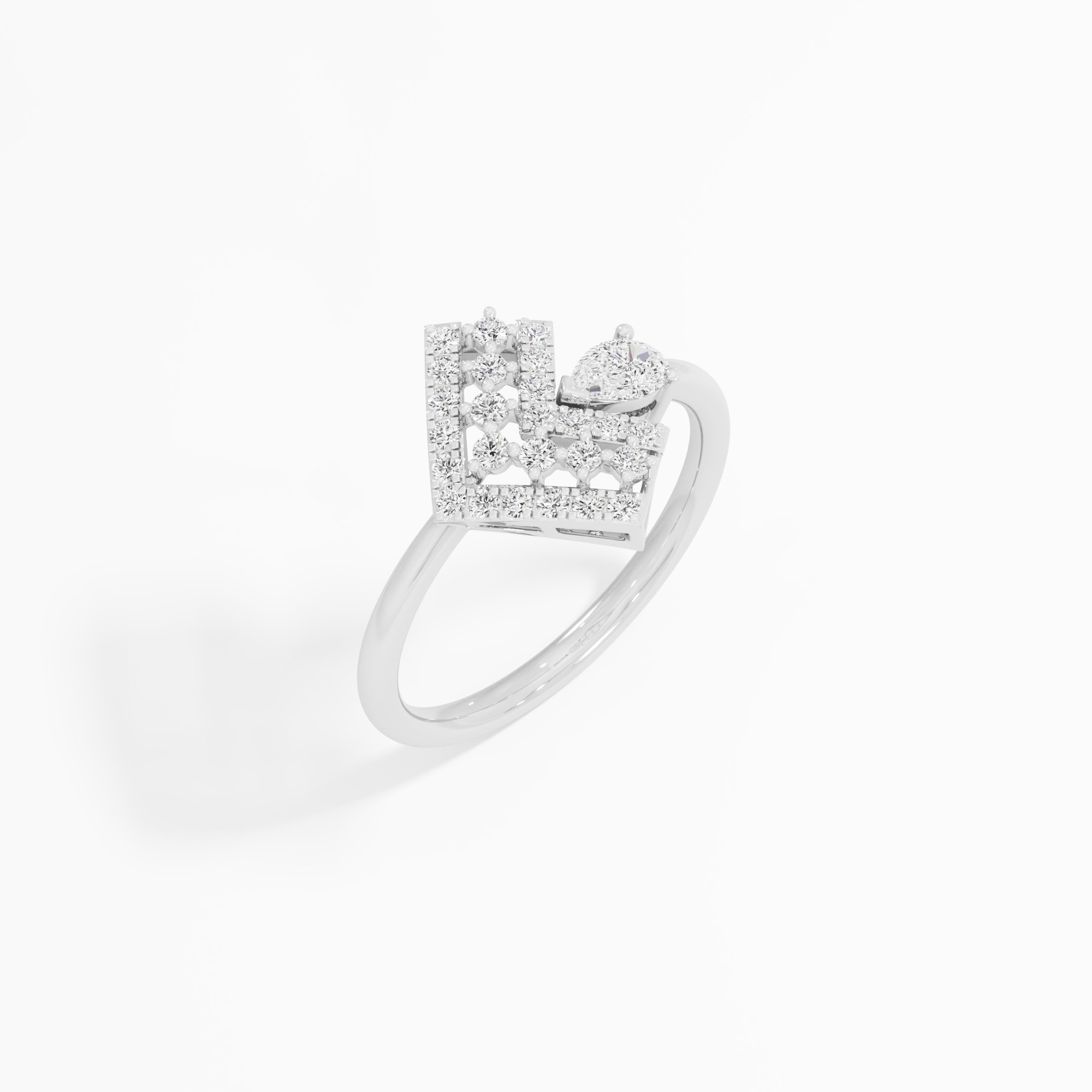 Vertex Shield Diamond Ring in 9KT White Gold (Diamond Quality: FG-VVS VS)