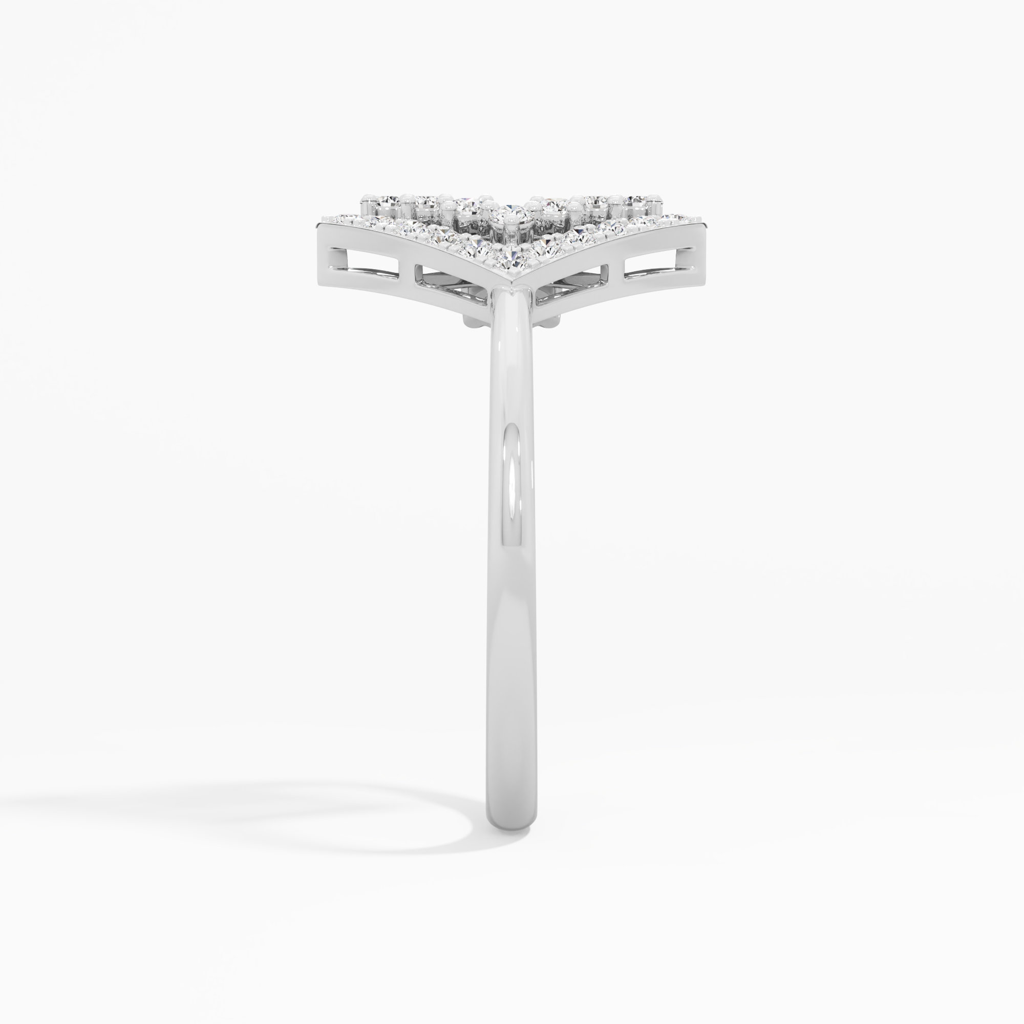 Vertex Shield Diamond Ring in 9KT White Gold (Diamond Quality: FG-VVS VS)