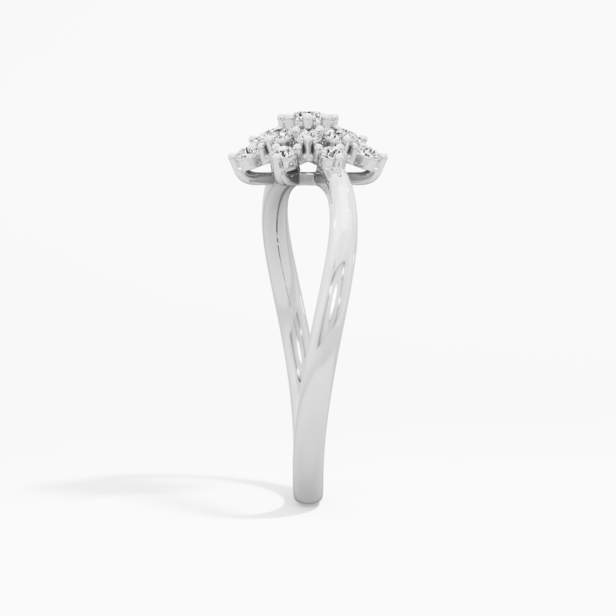 Daisy Wheel Diamond Ring in 9KT White Gold (Diamond Quality: FG-VVS VS)