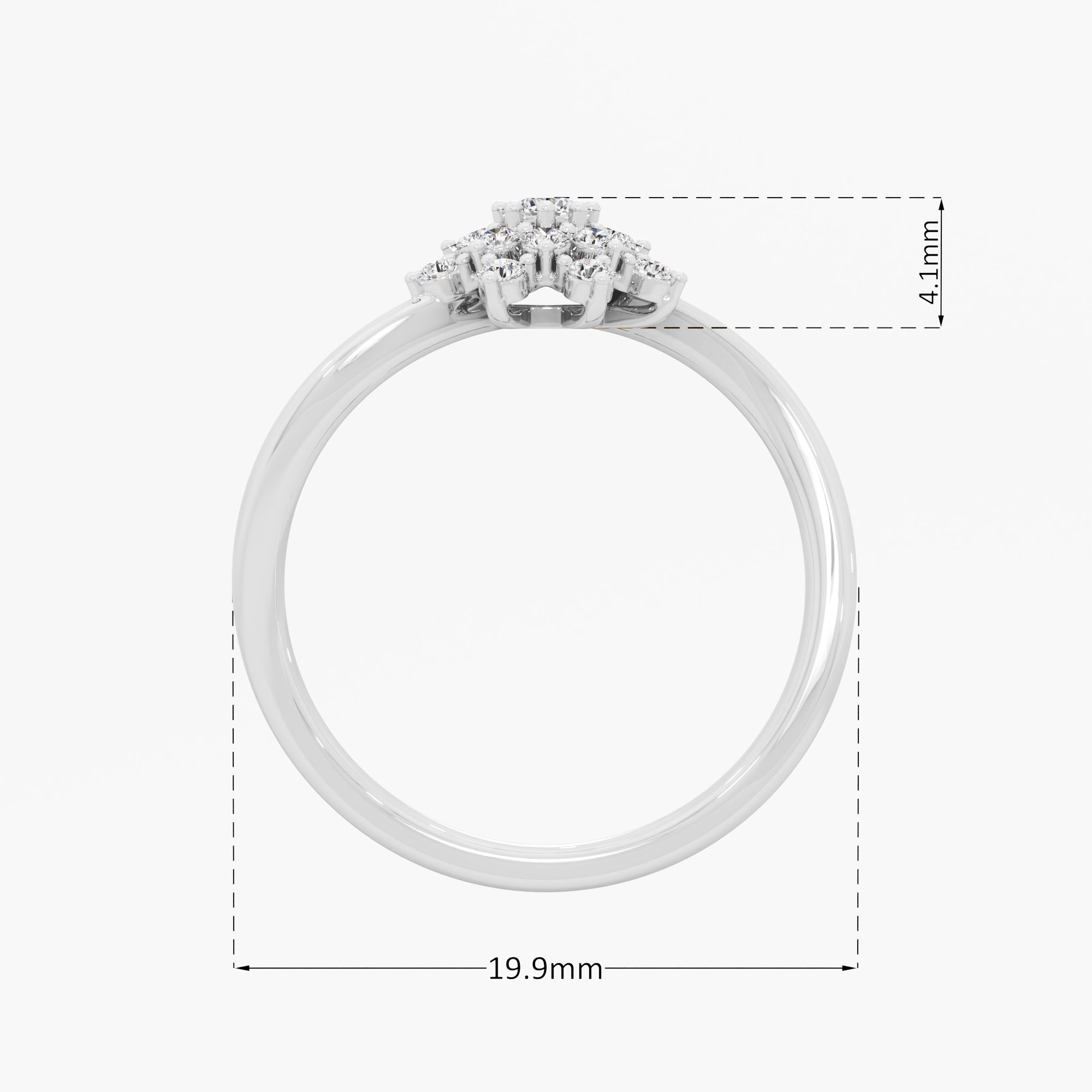 Daisy Wheel Diamond Ring in 9KT White Gold (Diamond Quality: FG-VVS VS)