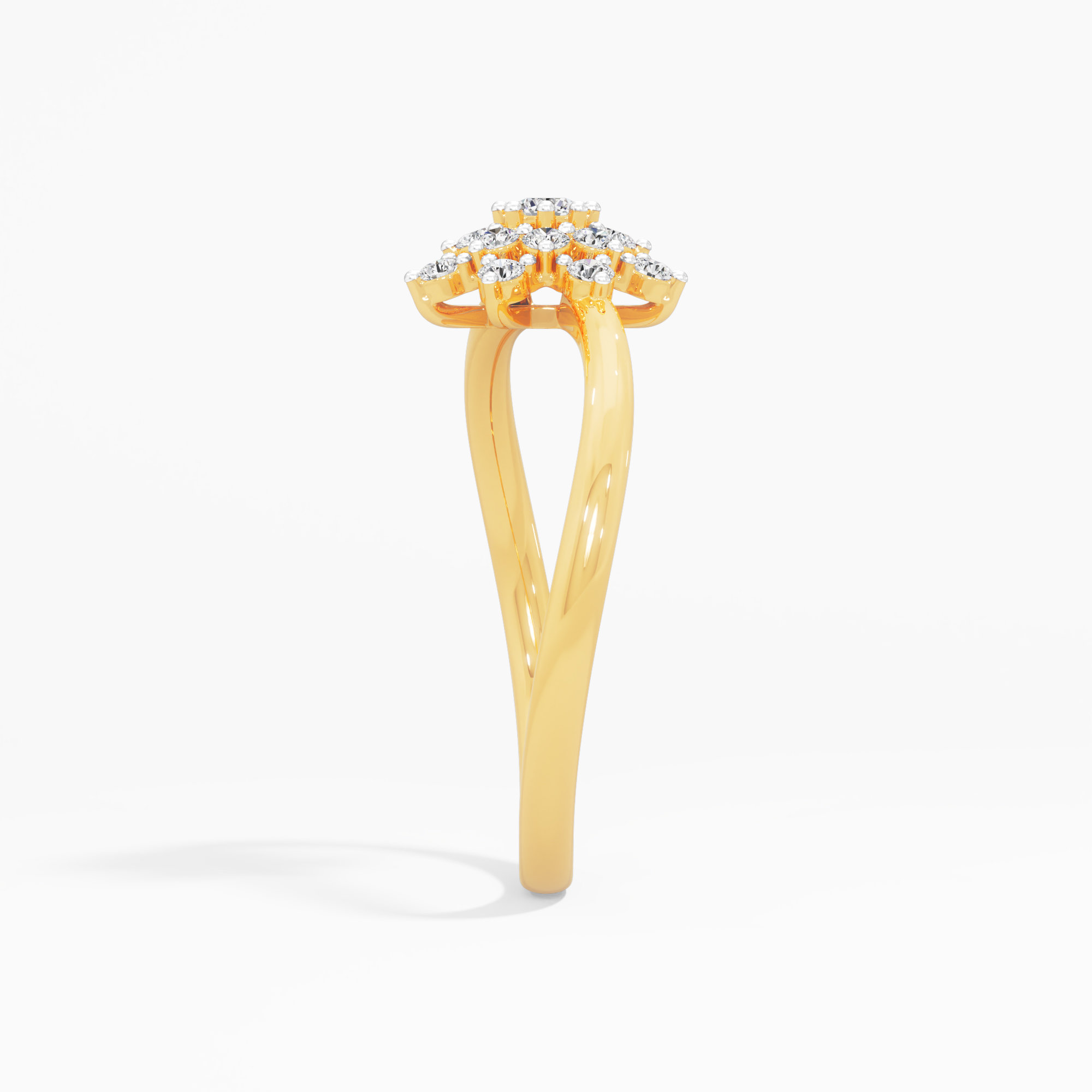 Daisy Wheel Diamond Ring in 9KT Yellow Gold (Diamond Quality: FG-VVS VS)