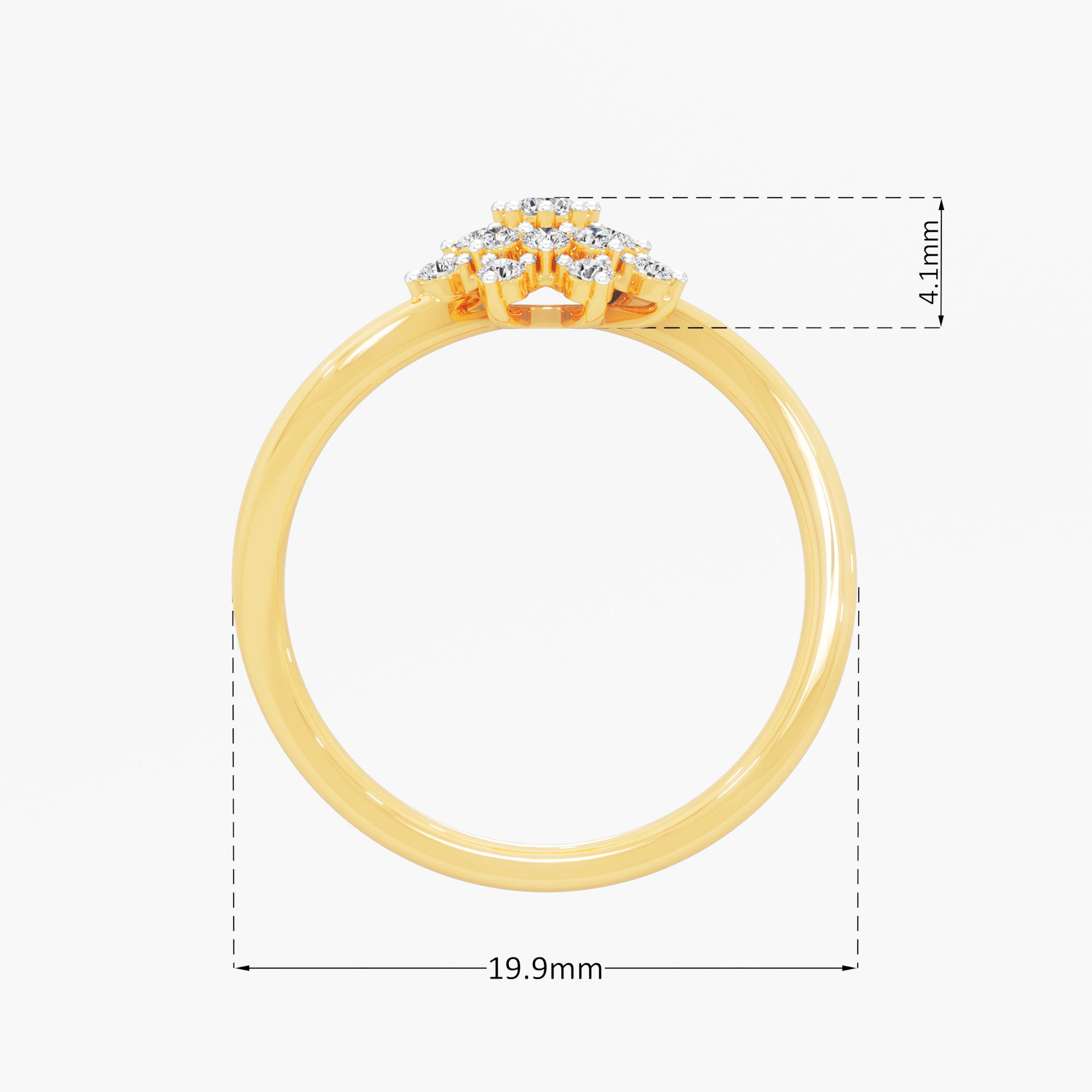 Daisy Wheel Diamond Ring in 9KT Yellow Gold (Diamond Quality: FG-VVS VS)