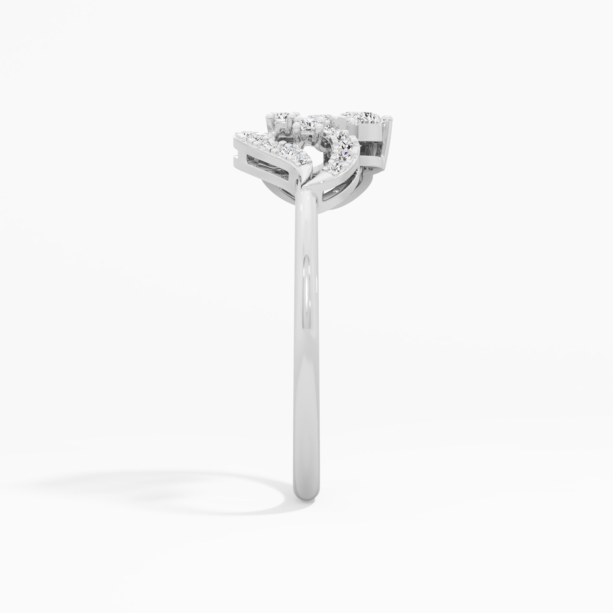 Ribbon Infinity Diamond Ring in 9KT White Gold (Diamond Quality: FG-VVS VS)