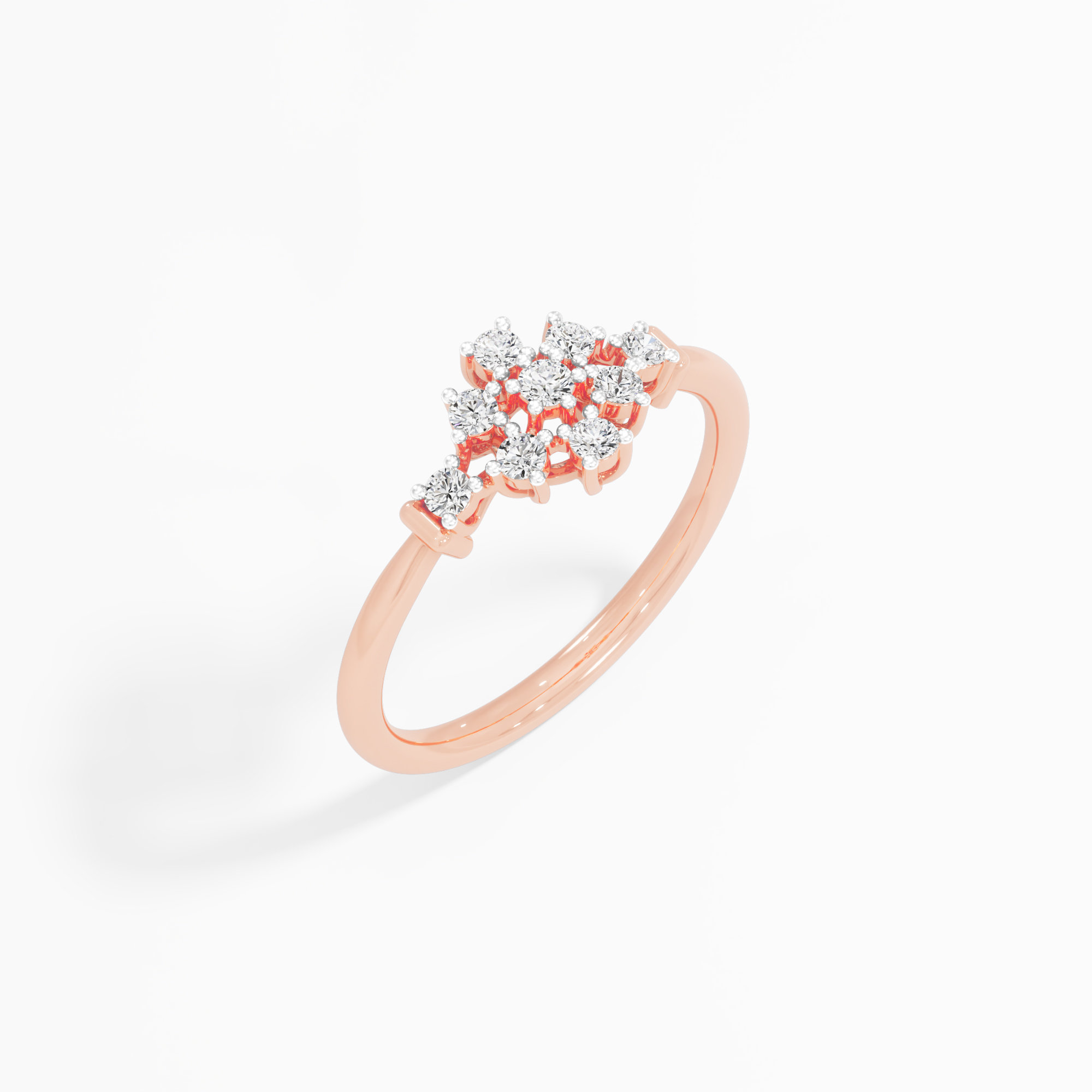 Frostwork Diamond Ring in 9KT Rose Gold (Diamond Quality: FG-VVS VS)