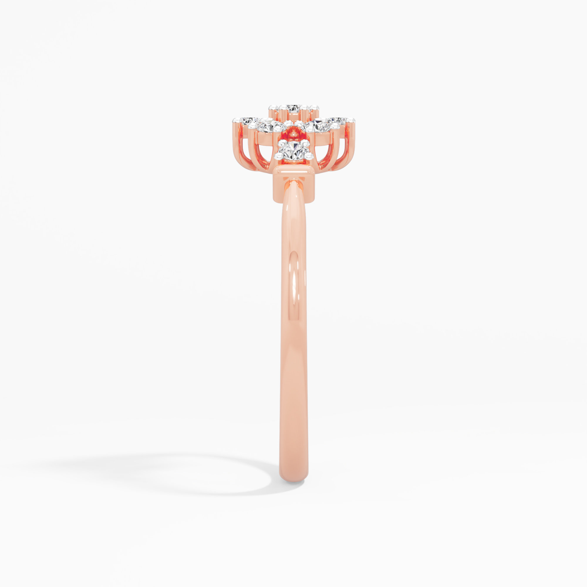 Frostwork Diamond Ring in 9KT Rose Gold (Diamond Quality: FG-VVS VS)