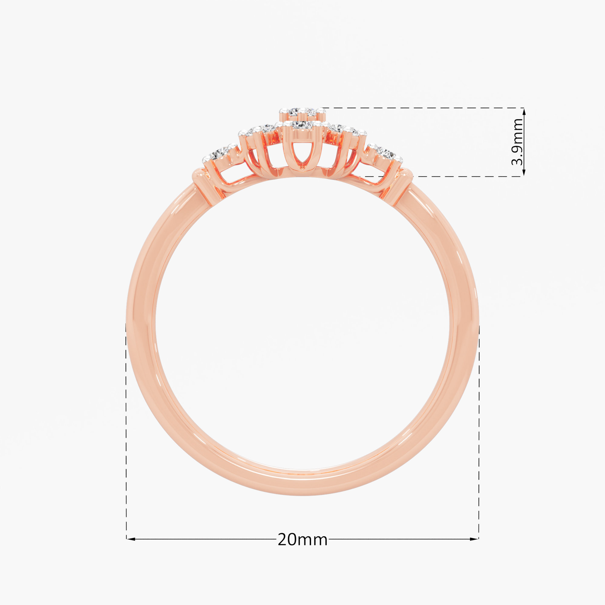 Frostwork Diamond Ring in 9KT Rose Gold (Diamond Quality: FG-VVS VS)