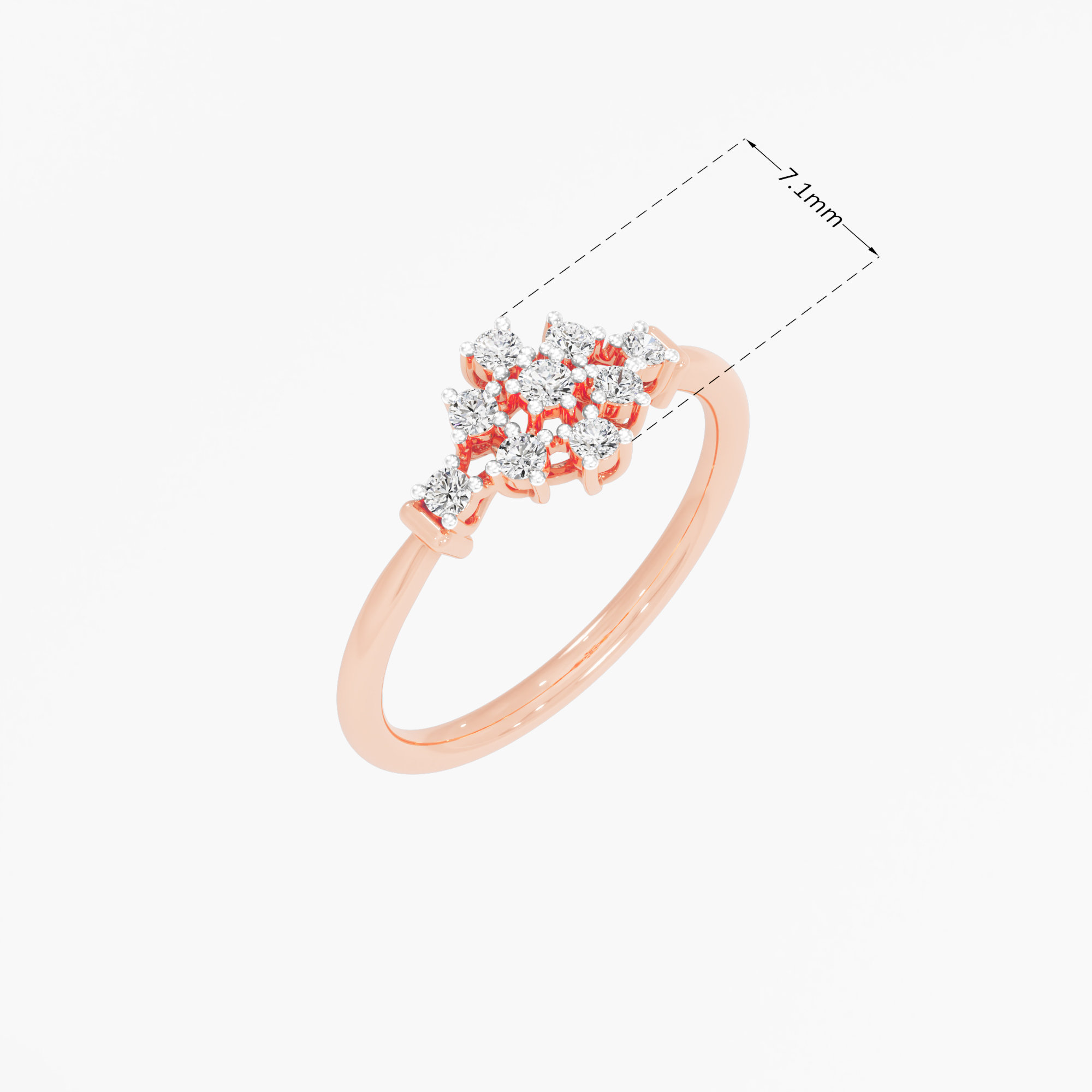 Frostwork Diamond Ring in 9KT Rose Gold (Diamond Quality: FG-VVS VS)