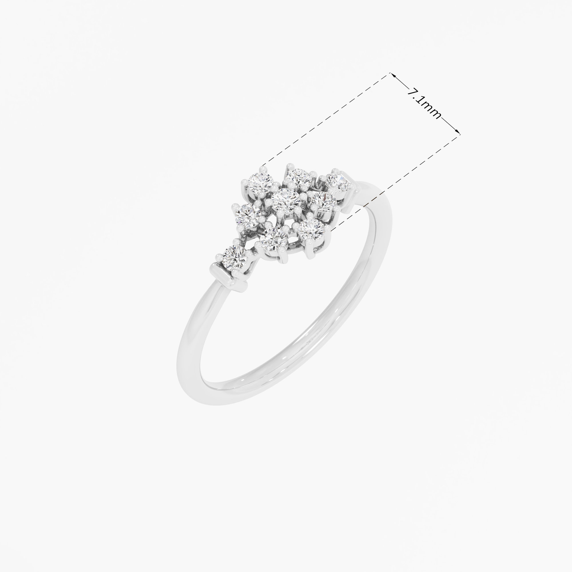 Frostwork Diamond Ring in 9KT White Gold (Diamond Quality: FG-VVS VS)