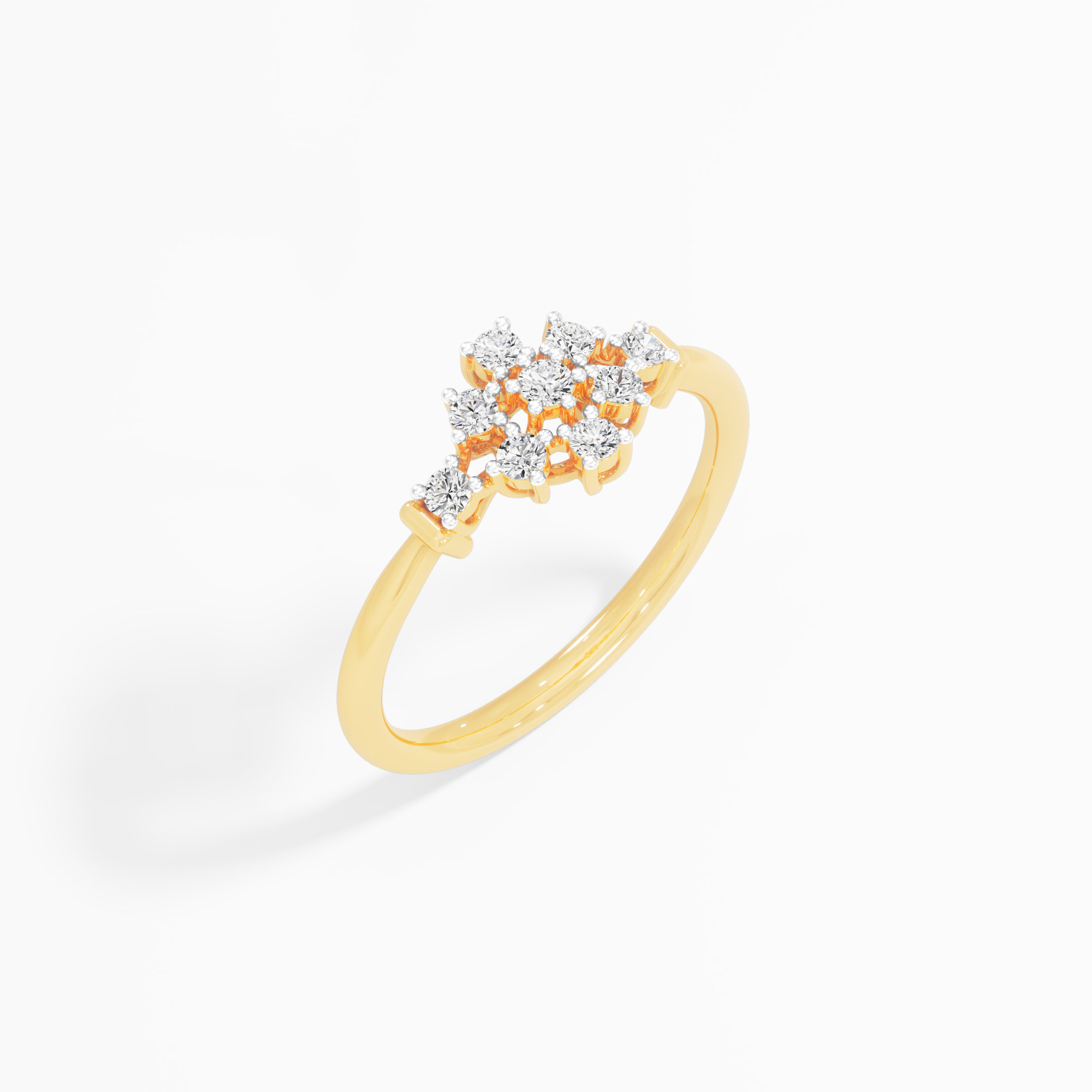 Frostwork Diamond Ring in 9KT Yellow Gold (Diamond Quality: FG-VVS VS)