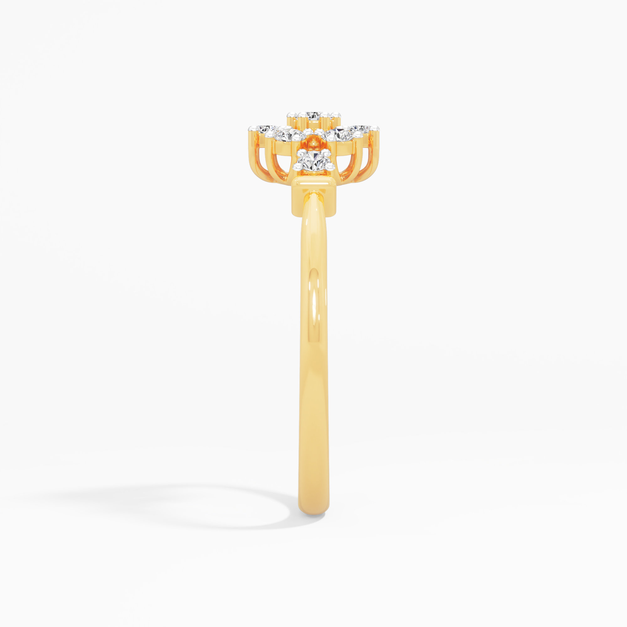 Frostwork Diamond Ring in 9KT Yellow Gold (Diamond Quality: FG-VVS VS)
