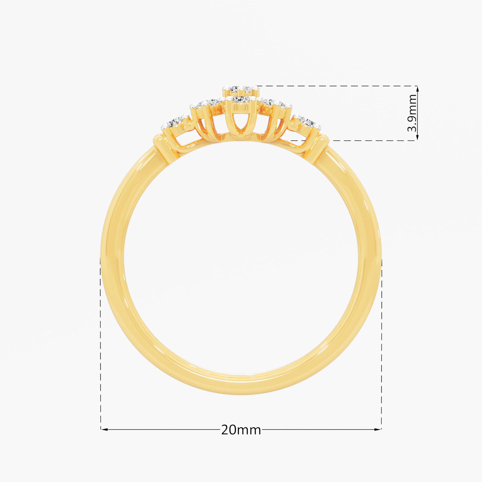 Frostwork Diamond Ring in 9KT Yellow Gold (Diamond Quality: FG-VVS VS)
