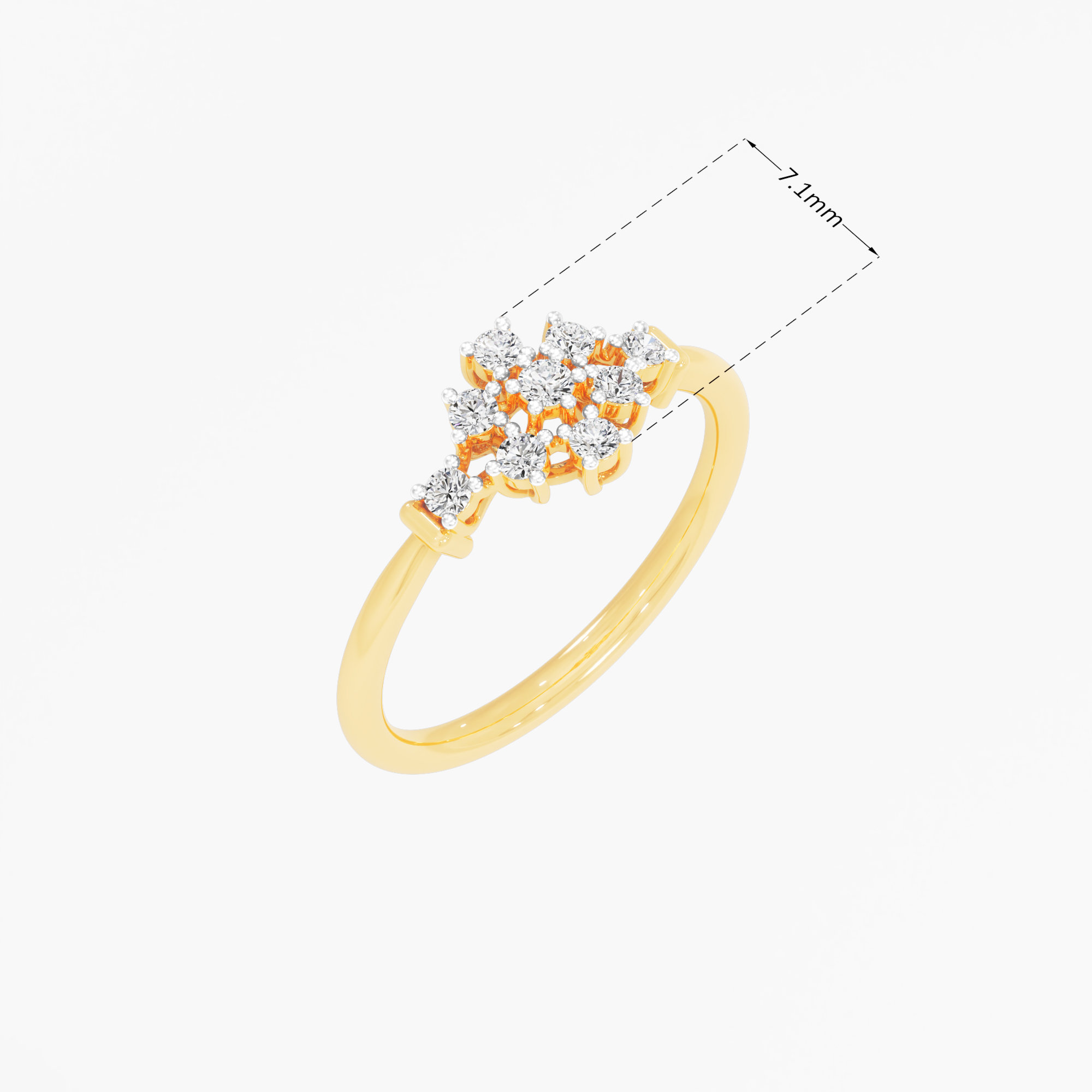 Frostwork Diamond Ring in 9KT Yellow Gold (Diamond Quality: FG-VVS VS)