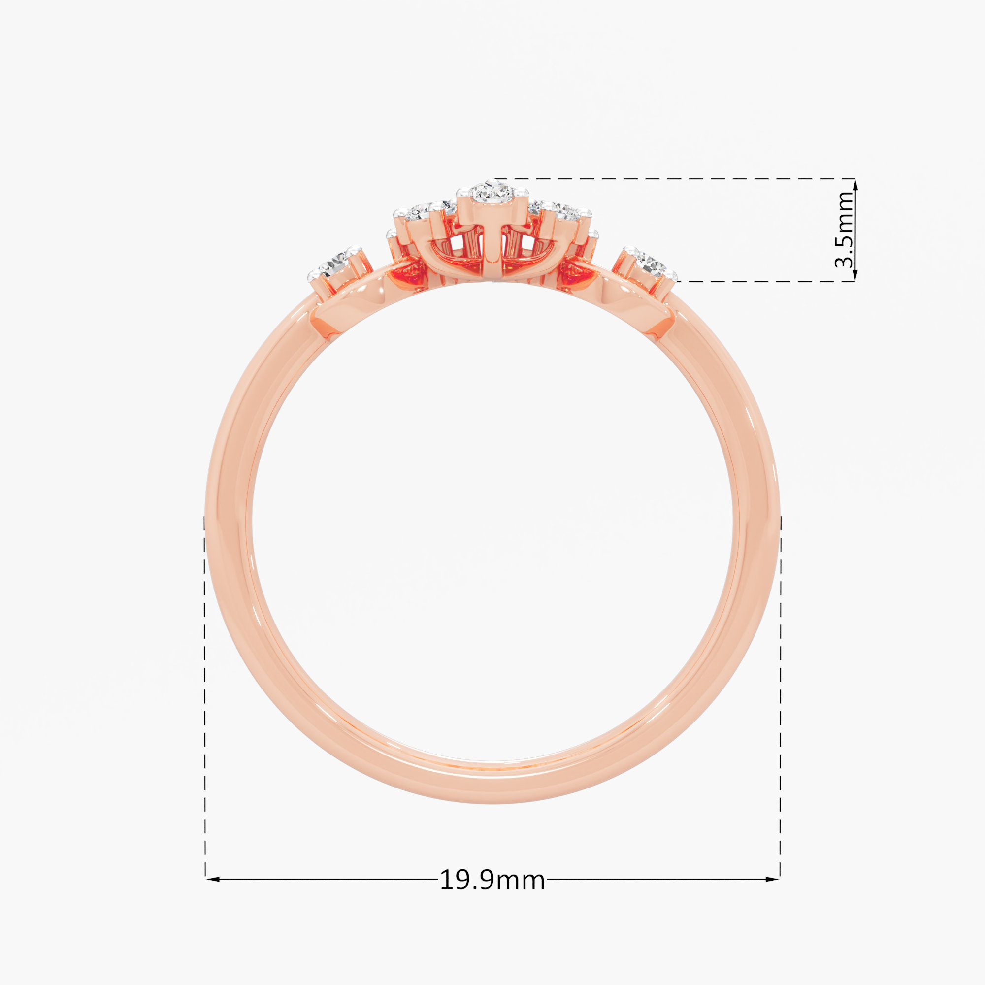 Argyle Cluster Diamond Ring in 9KT Rose Gold (Diamond Quality: FG-VVS VS)