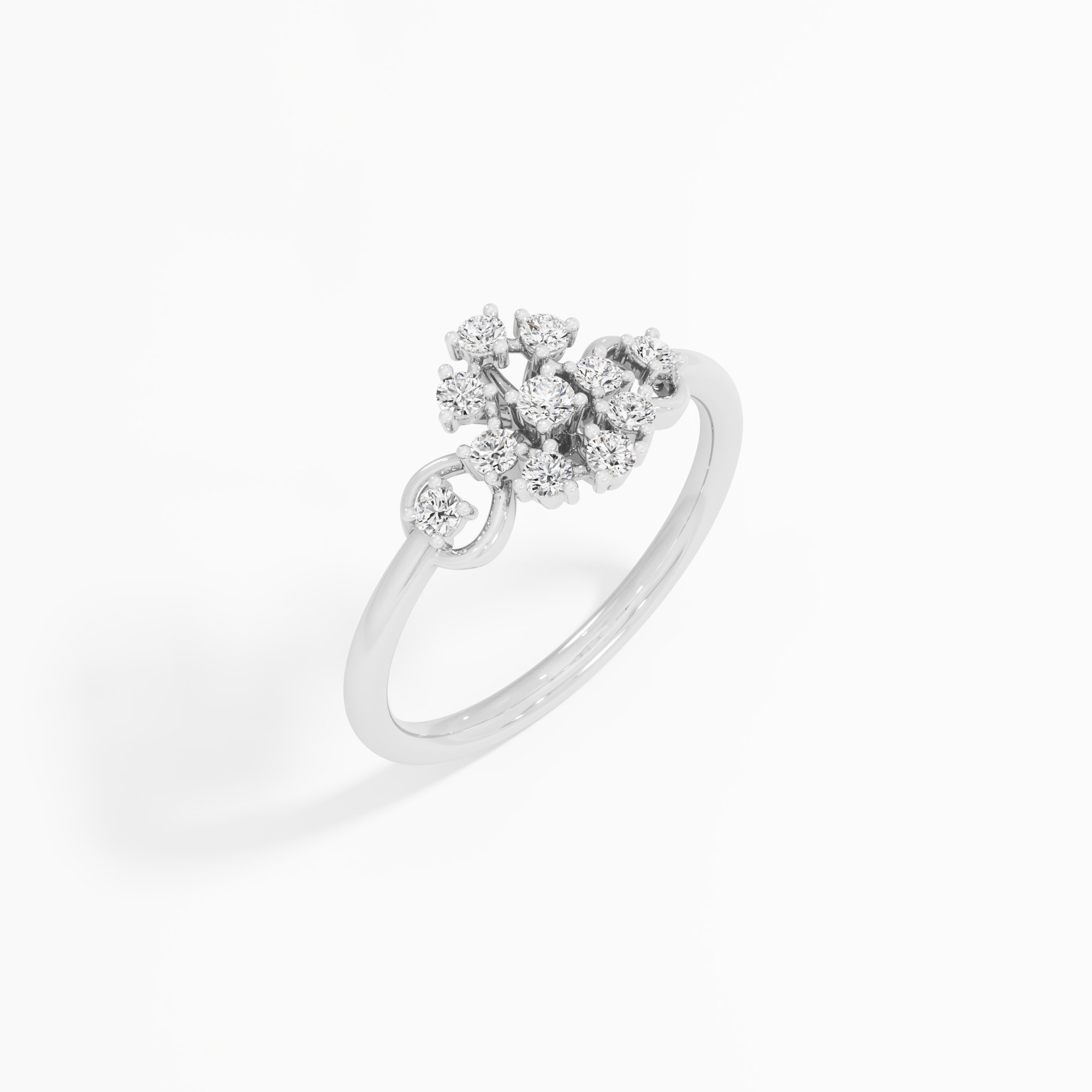 Argyle Cluster Diamond Ring in 9KT White Gold (Diamond Quality: FG-VVS VS)