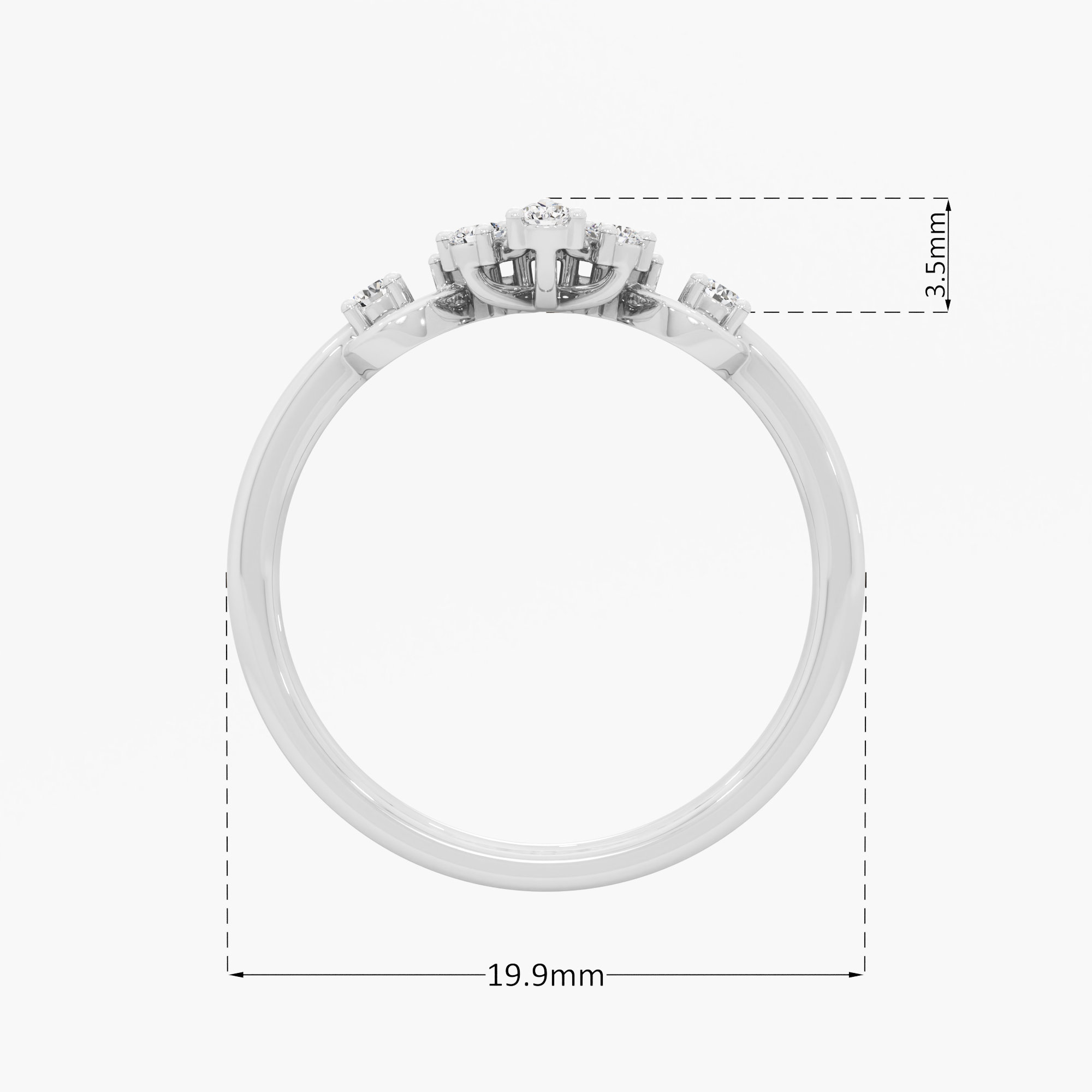 Argyle Cluster Diamond Ring in 9KT White Gold (Diamond Quality: FG-VVS VS)
