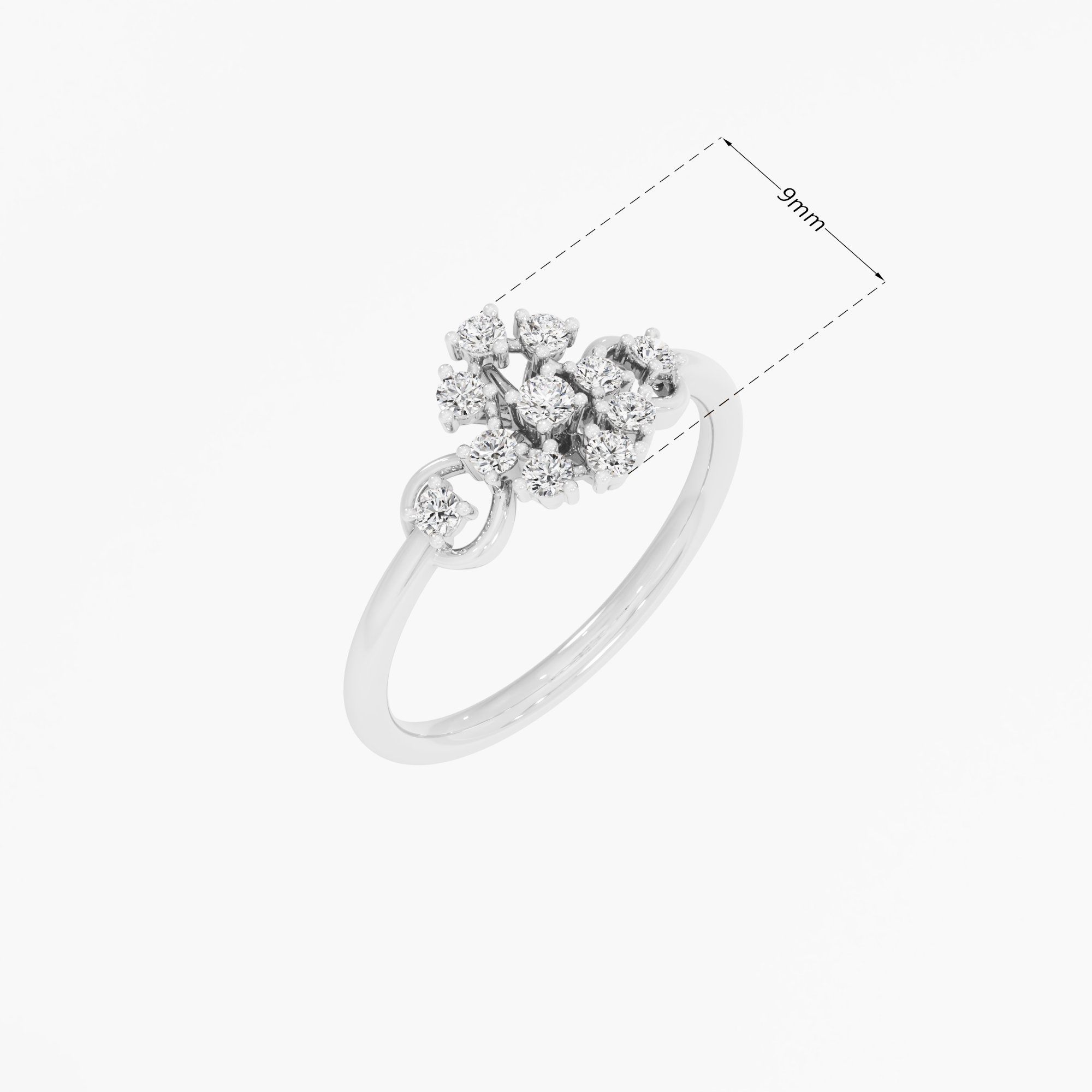 Argyle Cluster Diamond Ring in 9KT White Gold (Diamond Quality: FG-VVS VS)