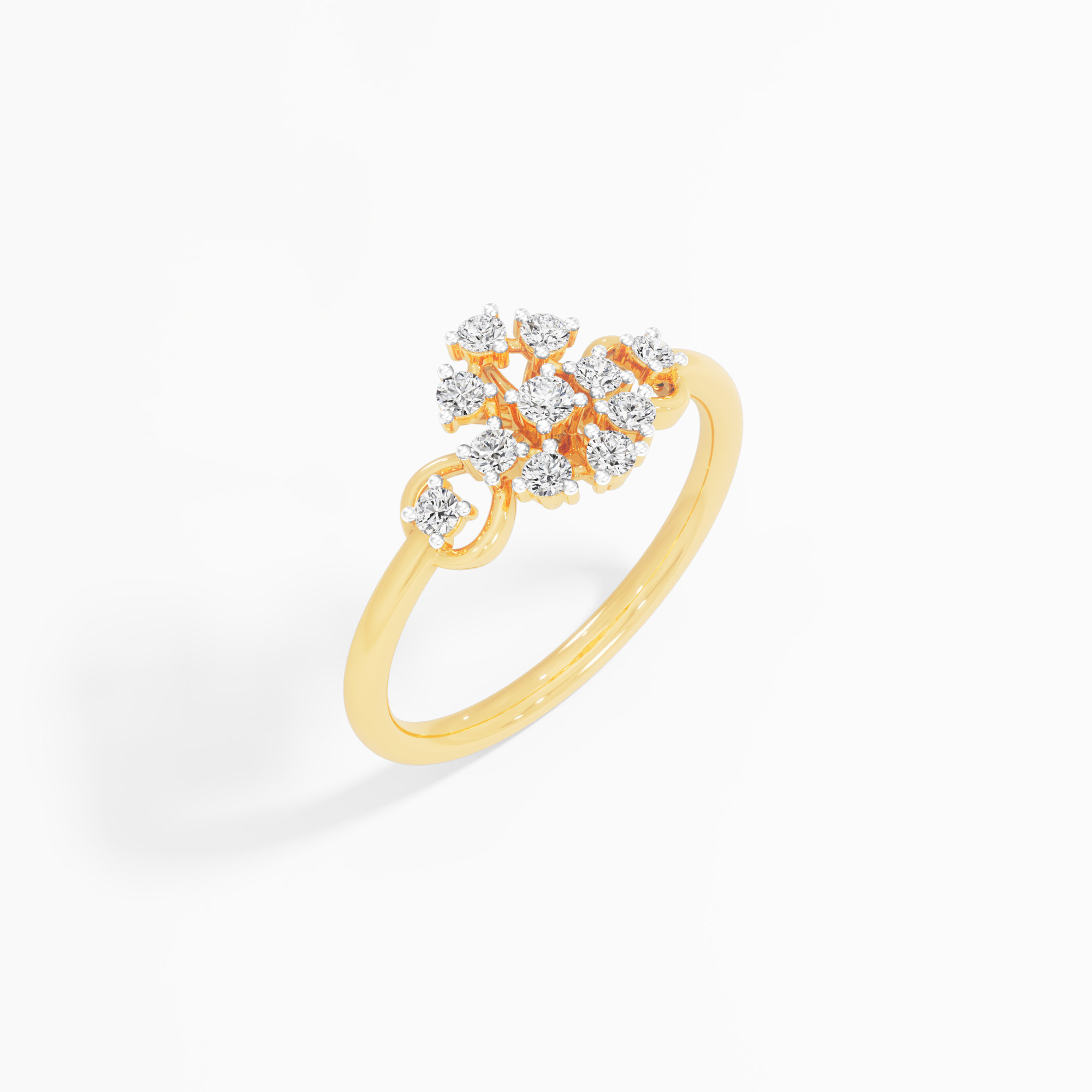 Argyle Cluster Diamond Ring in 9KT Yellow Gold (Diamond Quality: FG-VVS VS)