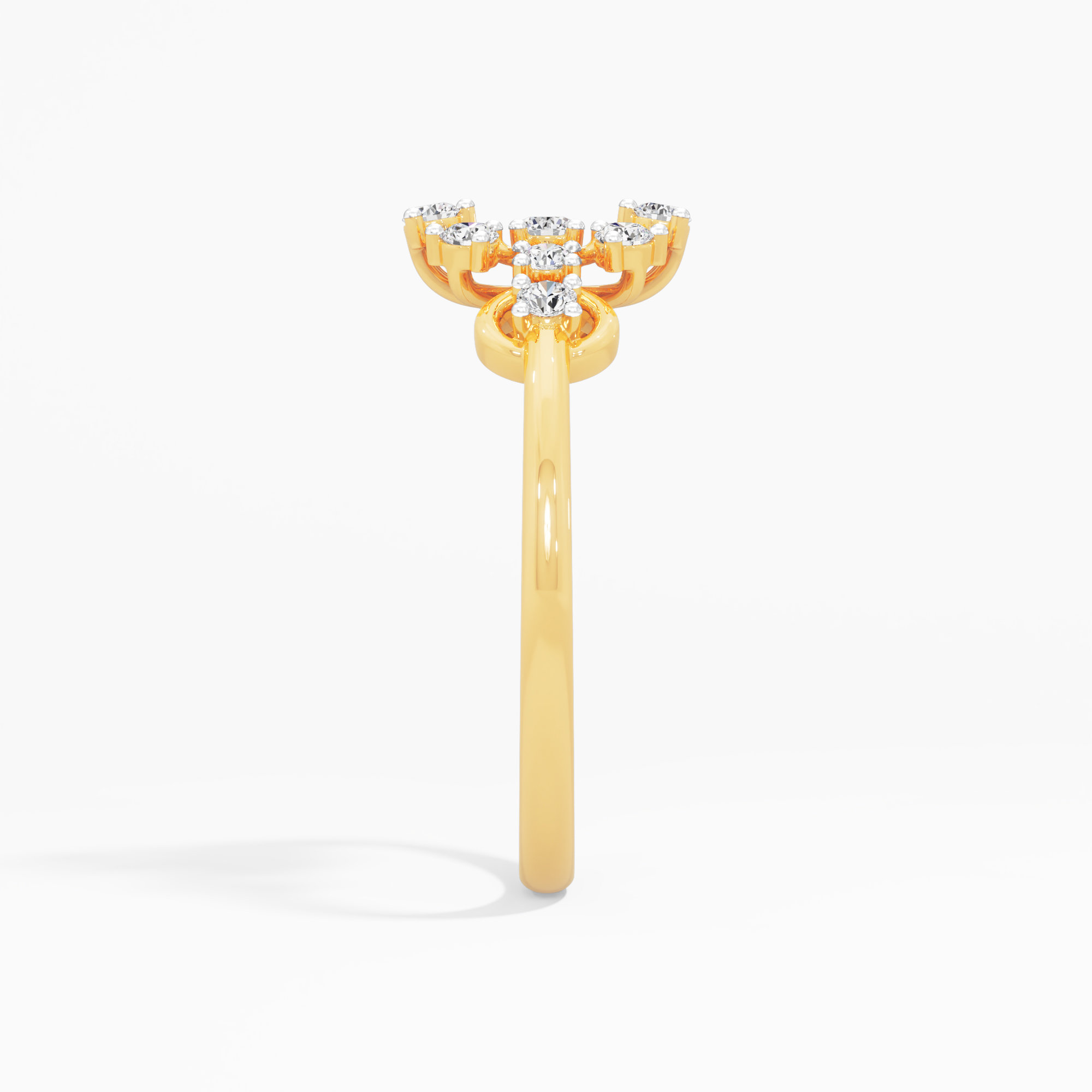Argyle Cluster Diamond Ring in 9KT Yellow Gold (Diamond Quality: FG-VVS VS)