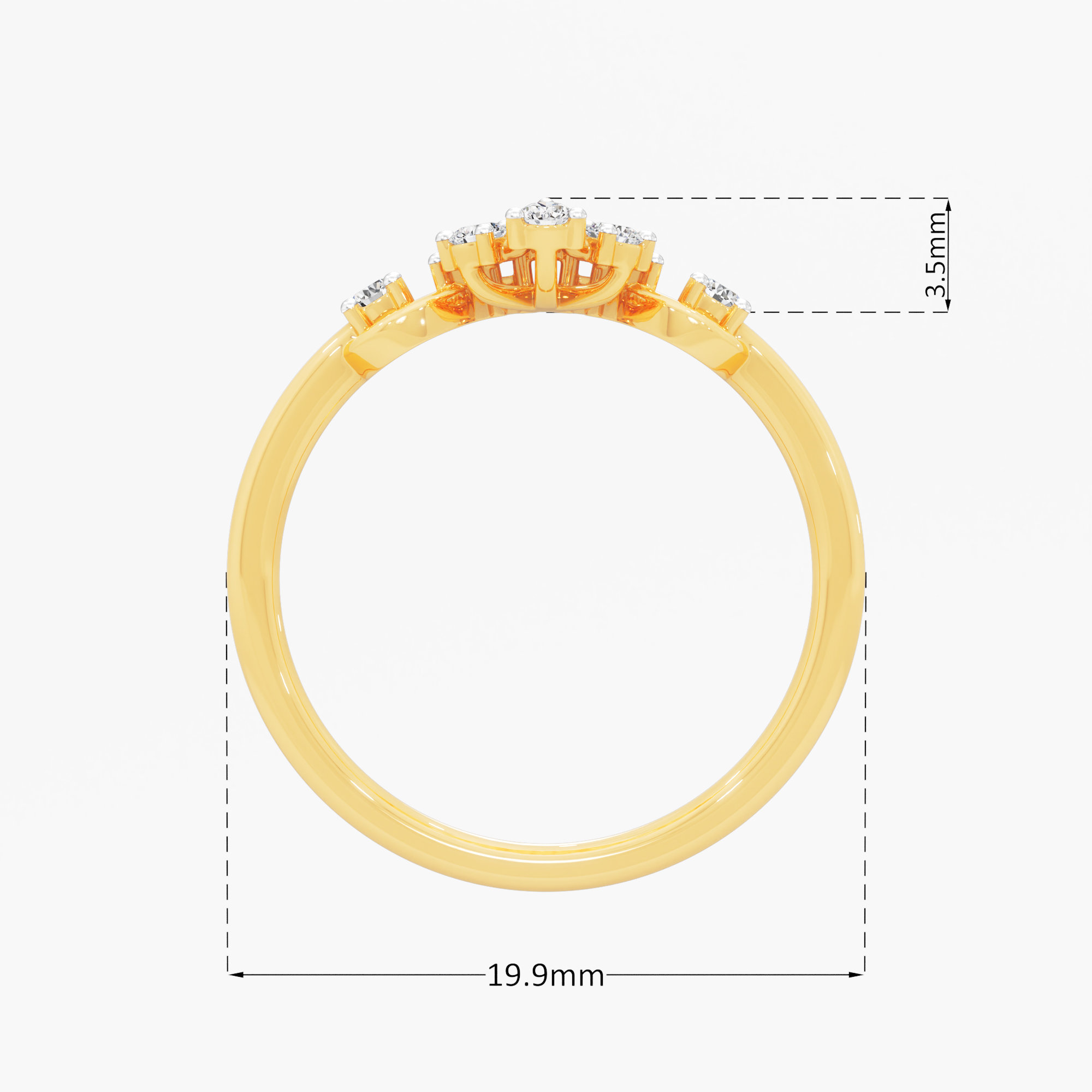 Argyle Cluster Diamond Ring in 9KT Yellow Gold (Diamond Quality: FG-VVS VS)