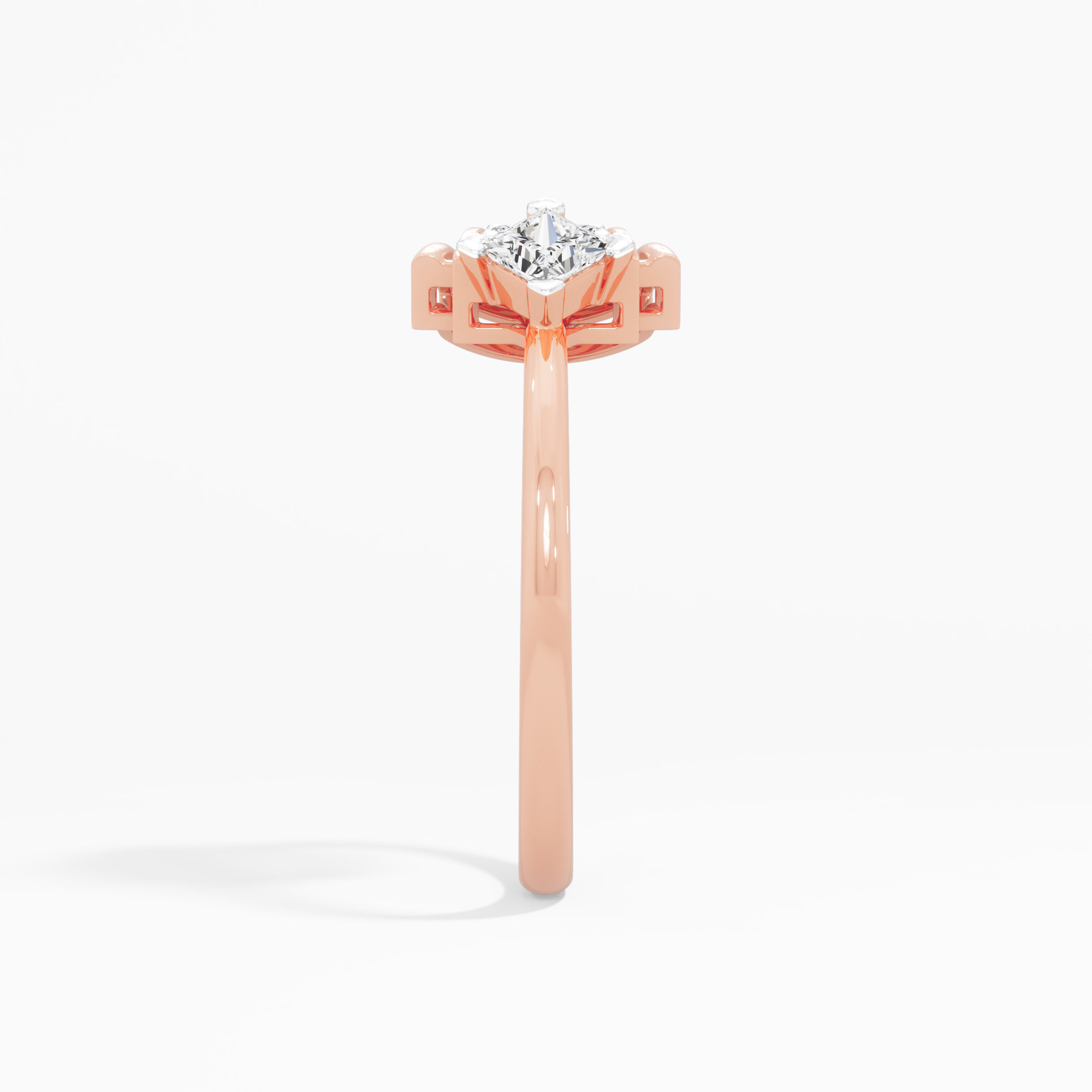 Arched Portal Diamond Ring in 9KT Rose Gold (Diamond Quality: FG-VVS VS)
