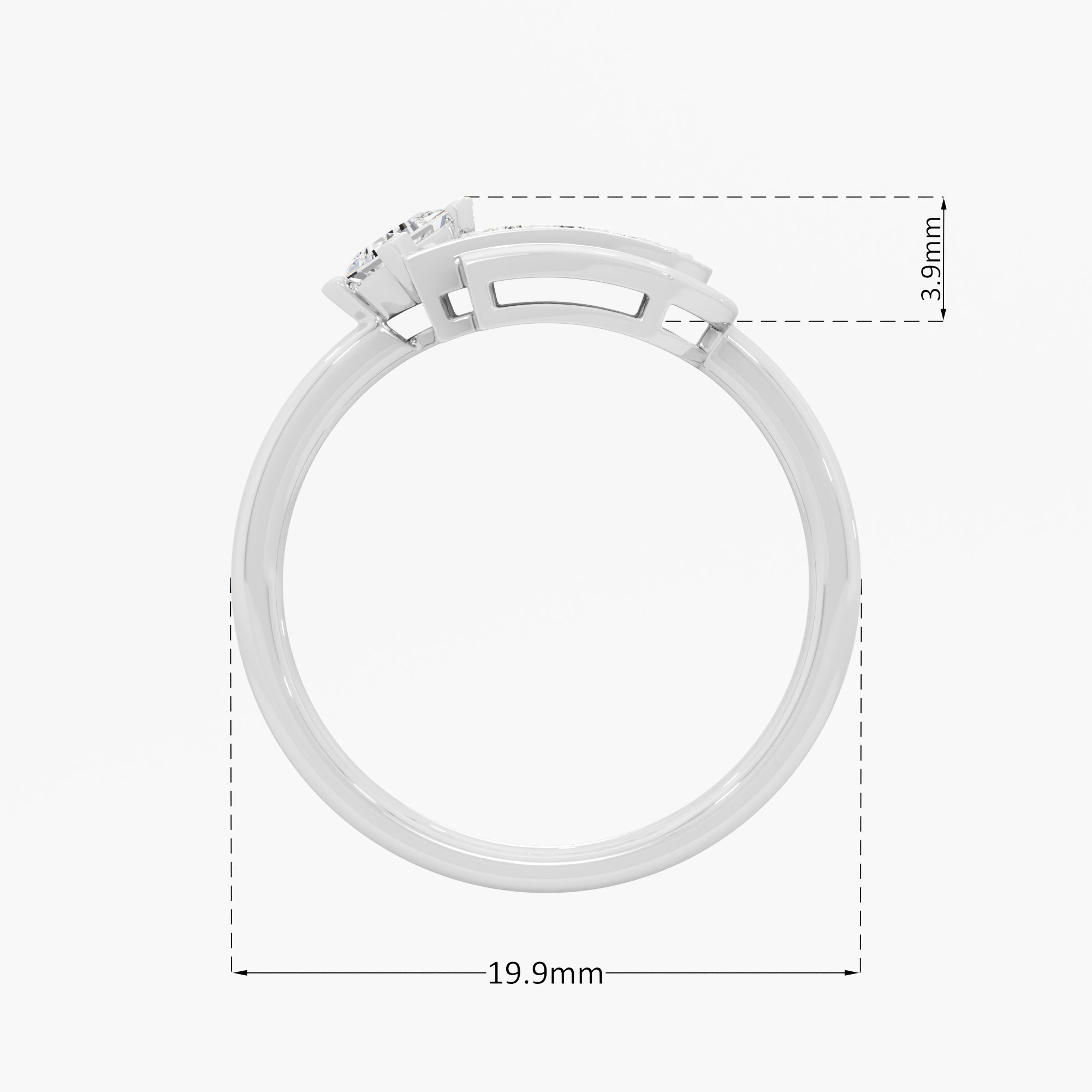 Arched Portal Diamond Ring in 9KT White Gold (Diamond Quality: FG-VVS VS)
