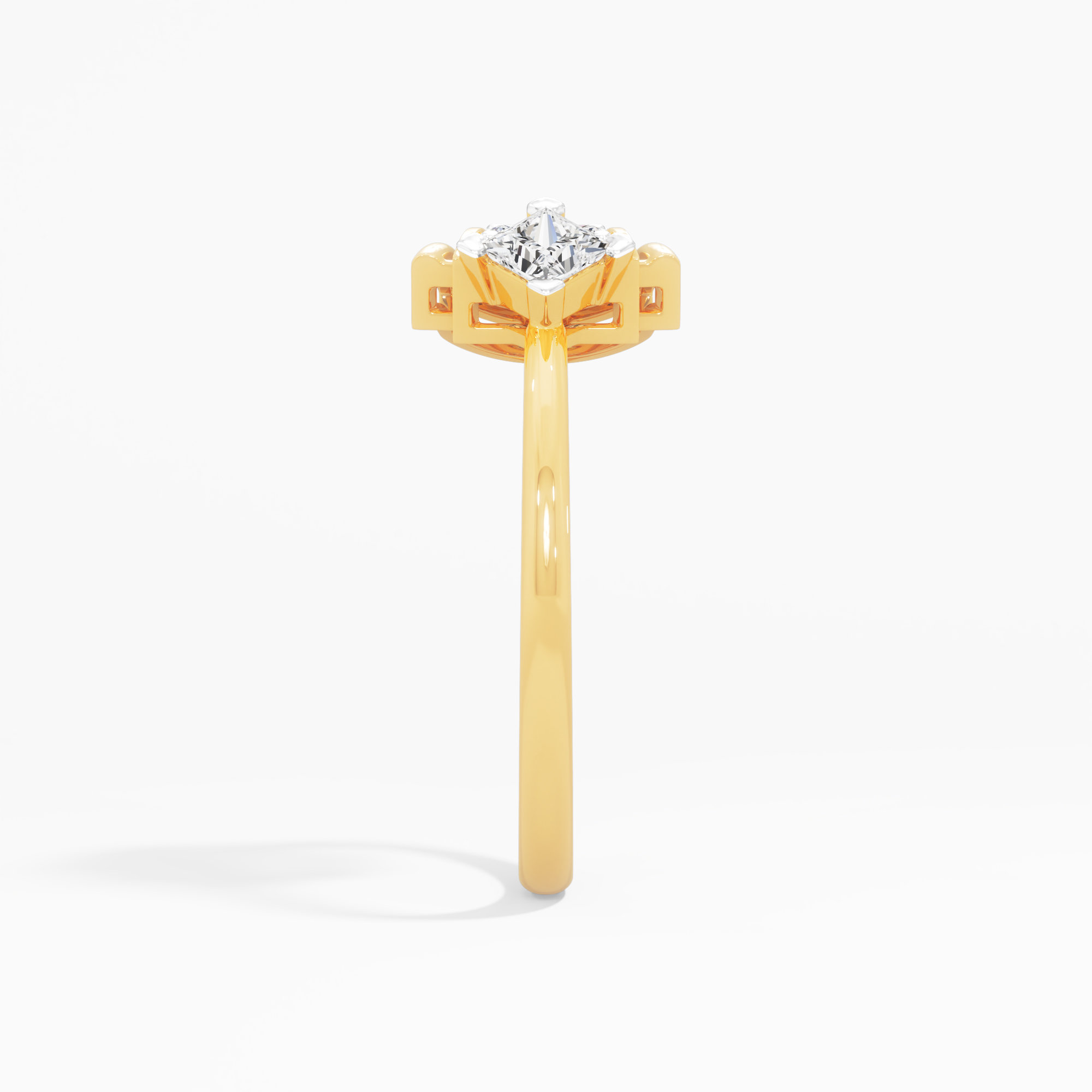 Arched Portal Diamond Ring in 9KT Yellow Gold (Diamond Quality: FG-VVS VS)