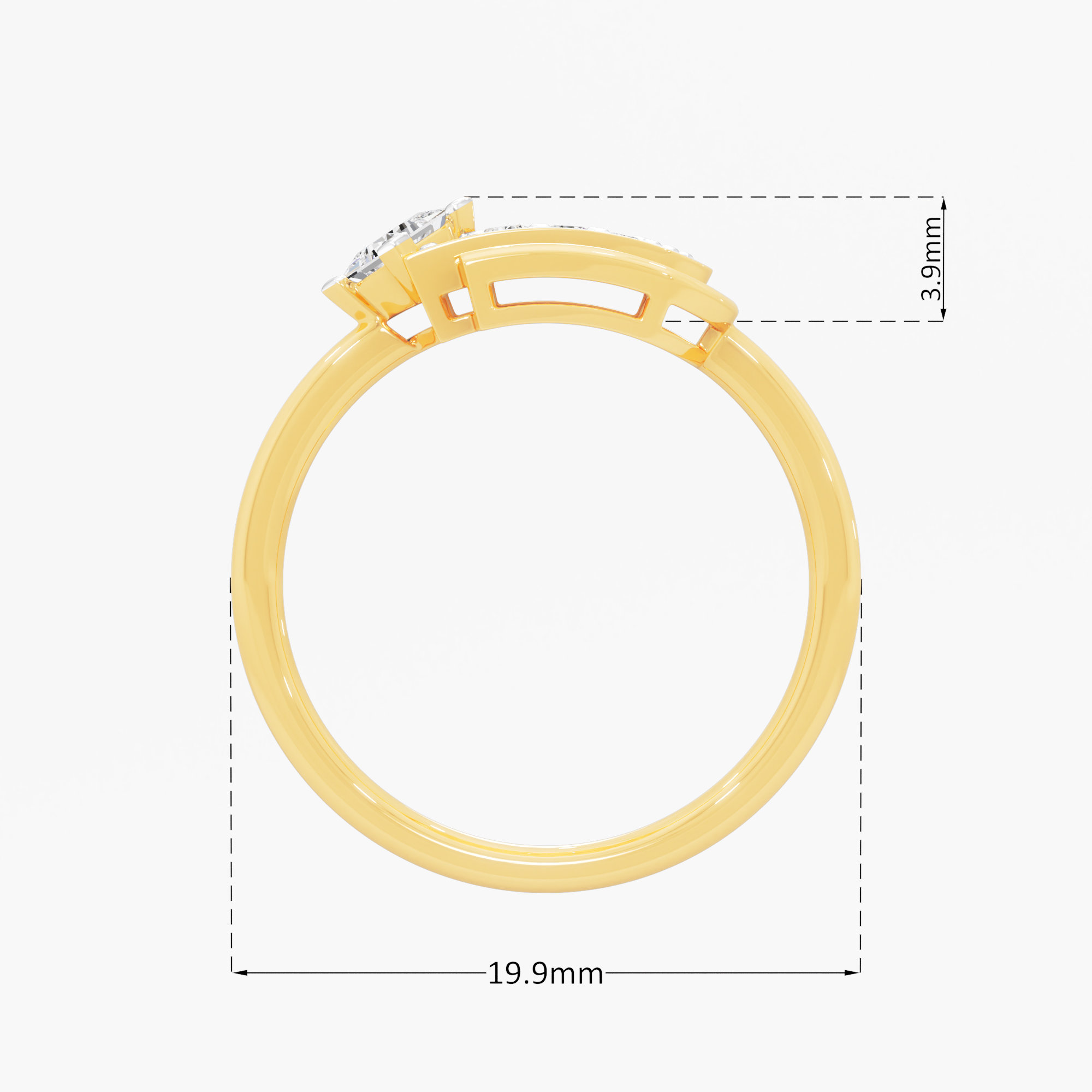Arched Portal Diamond Ring in 9KT Yellow Gold (Diamond Quality: FG-VVS VS)
