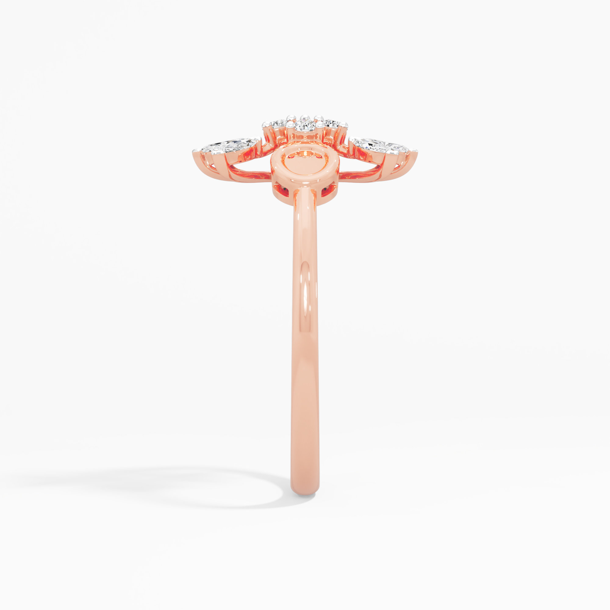 Marquise Radial Diamond Ring in 9KT Rose Gold (Diamond Quality: FG-VVS VS)