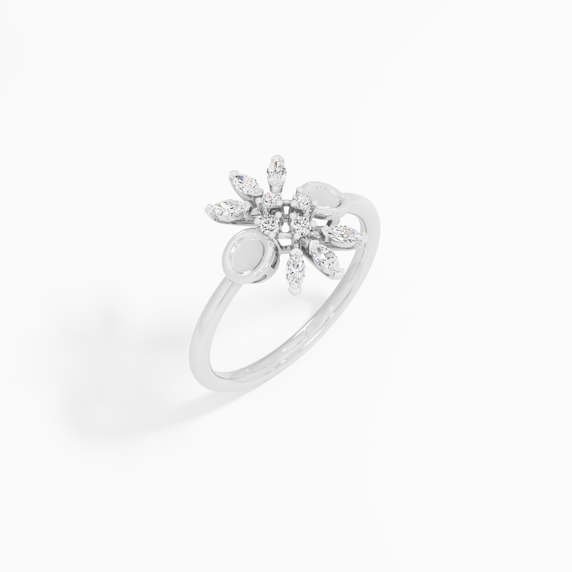 Marquise Radial Diamond Ring in 9KT White Gold (Diamond Quality: FG-VVS VS)