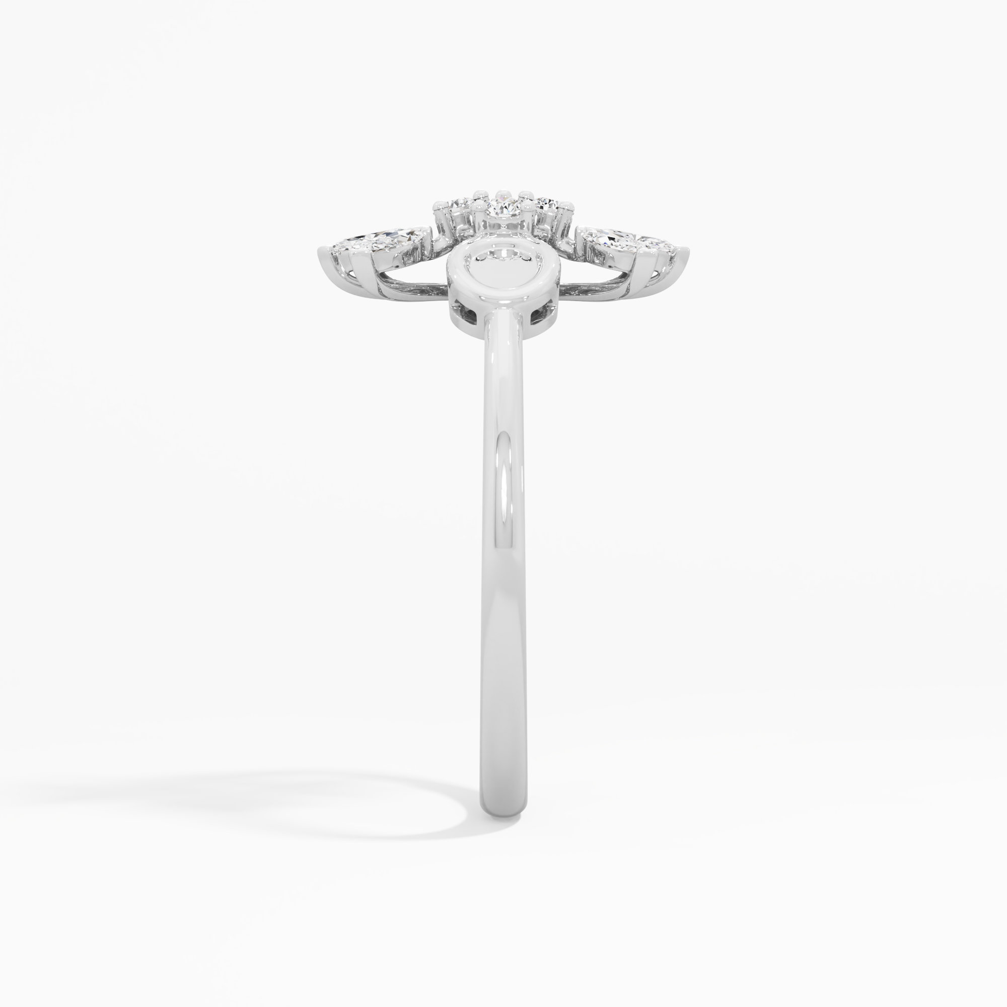 Marquise Radial Diamond Ring in 9KT White Gold (Diamond Quality: FG-VVS VS)