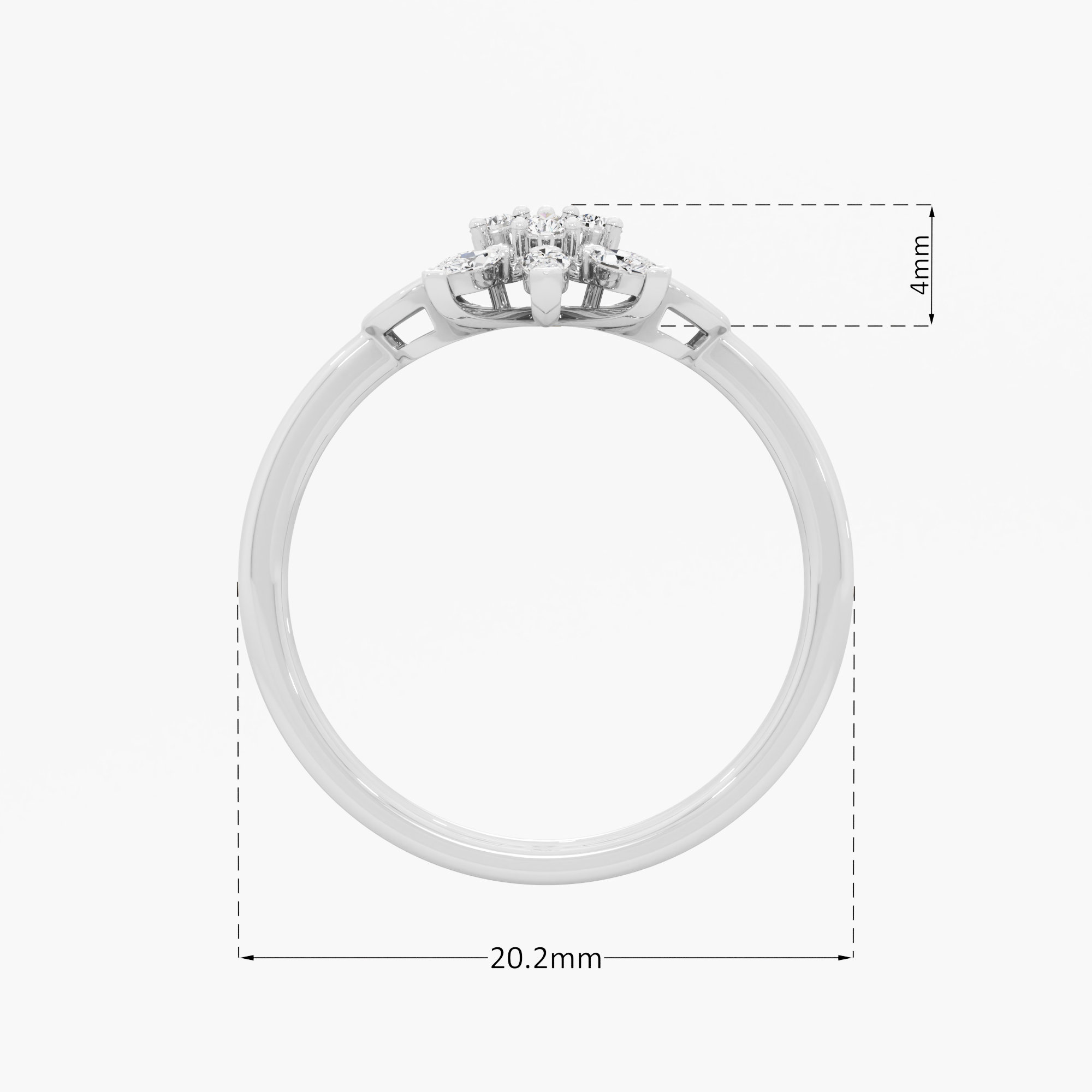 Marquise Radial Diamond Ring in 9KT White Gold (Diamond Quality: FG-VVS VS)