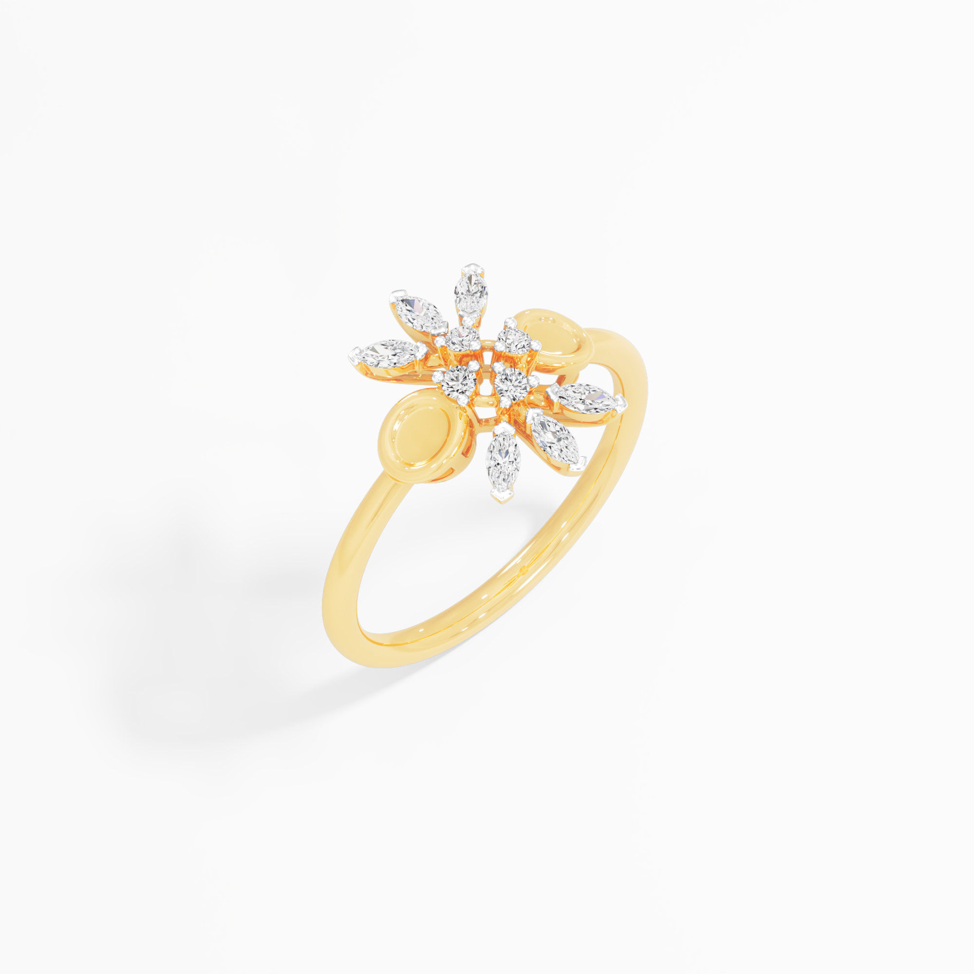 Marquise Radial Diamond Ring in 9KT Yellow Gold (Diamond Quality: FG-VVS VS)