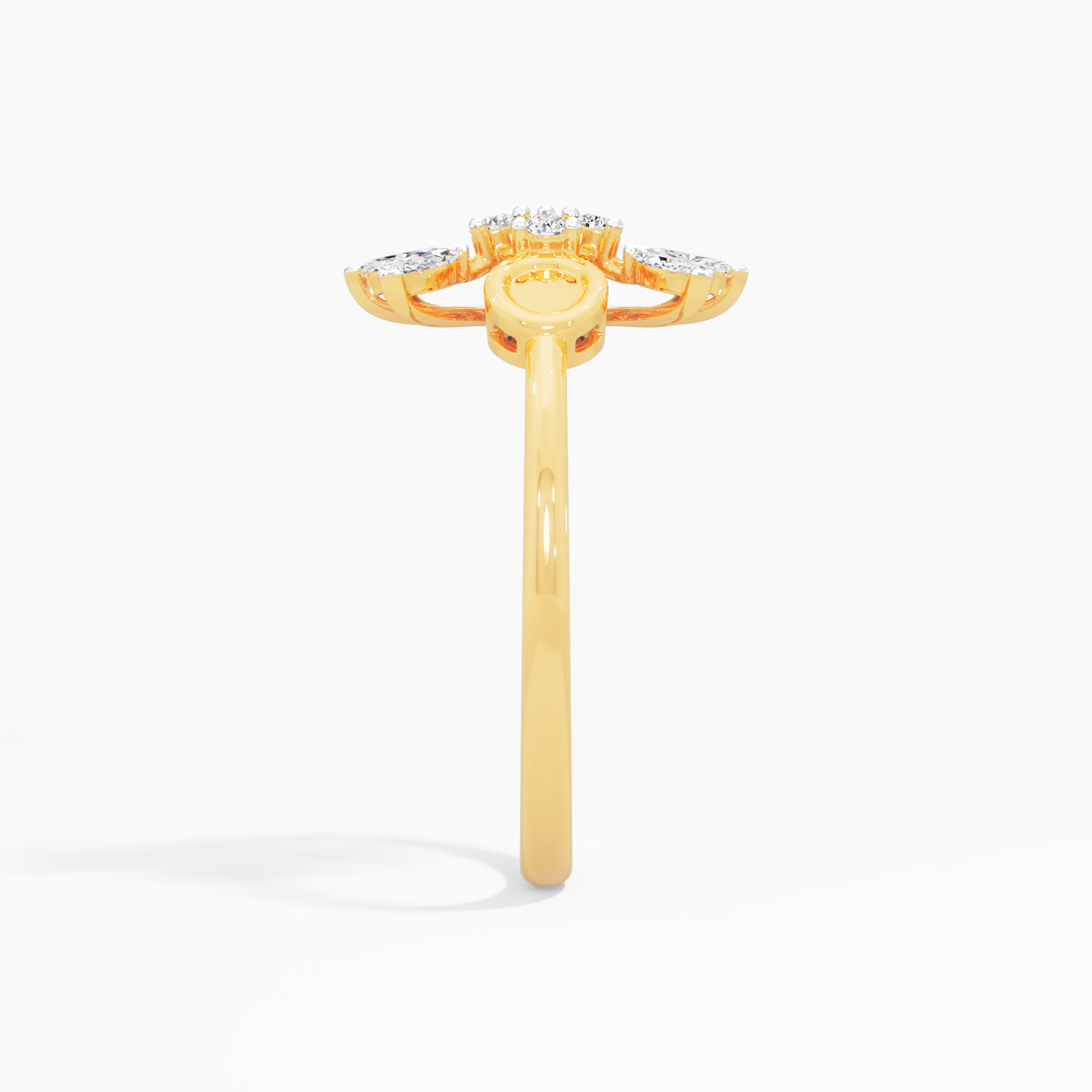 Marquise Radial Diamond Ring in 9KT Yellow Gold (Diamond Quality: FG-VVS VS)