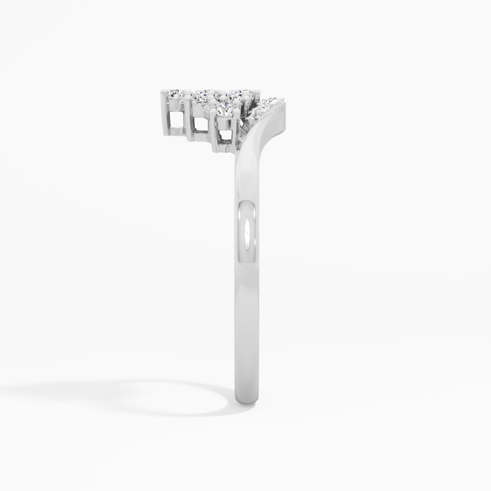 Regal Shield Diamond Ring in 9KT White Gold (Diamond Quality: FG-VVS VS)