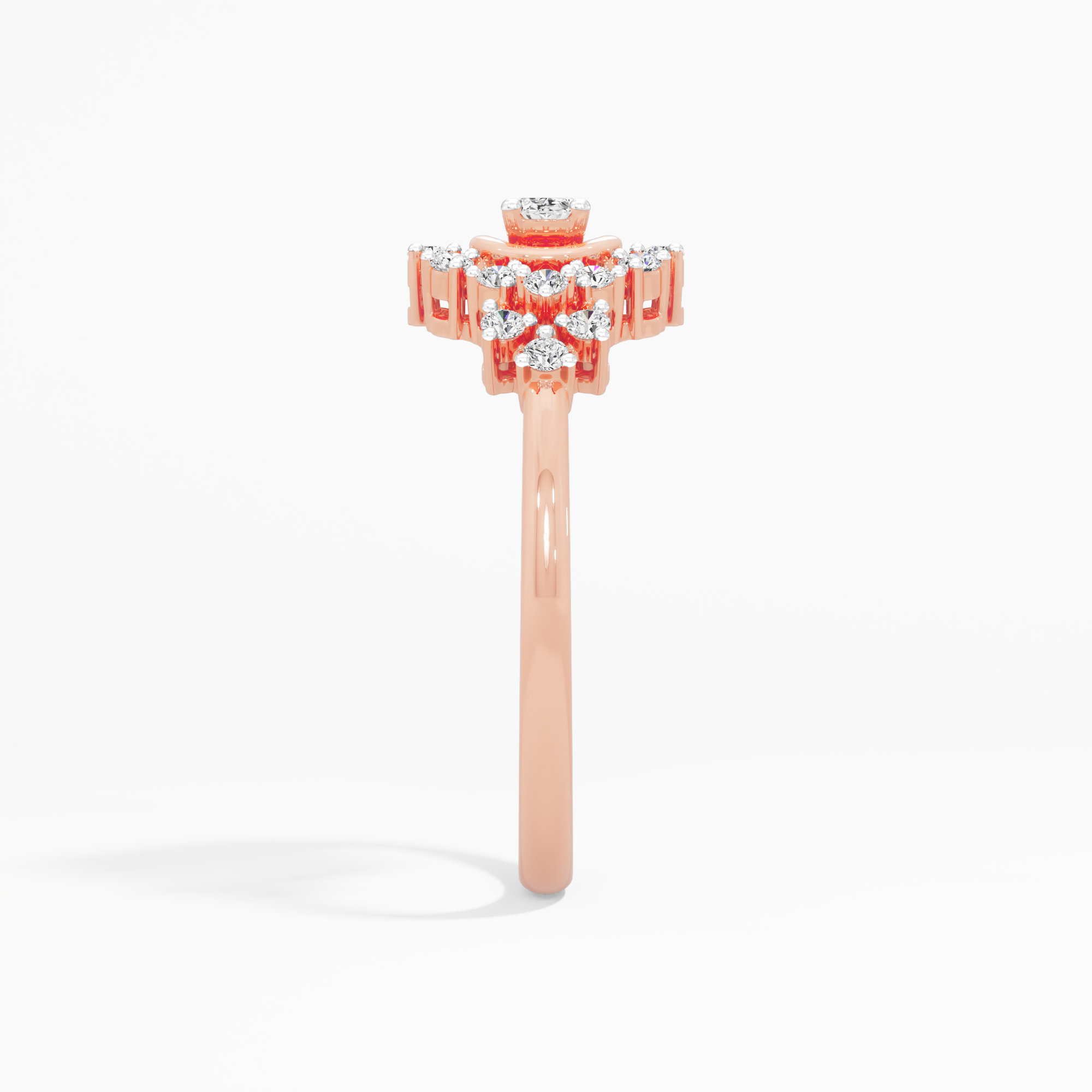 Oval Nova Diamond Ring in 9KT Rose Gold (Diamond Quality: FG-VVS VS)