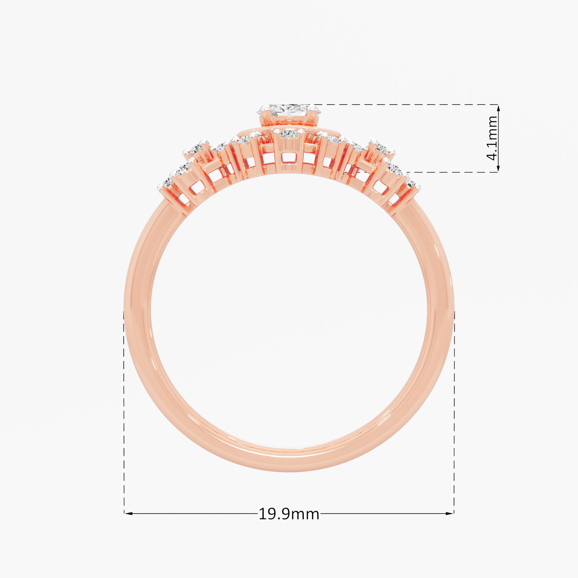 Oval Nova Diamond Ring in 9KT Rose Gold (Diamond Quality: FG-VVS VS)