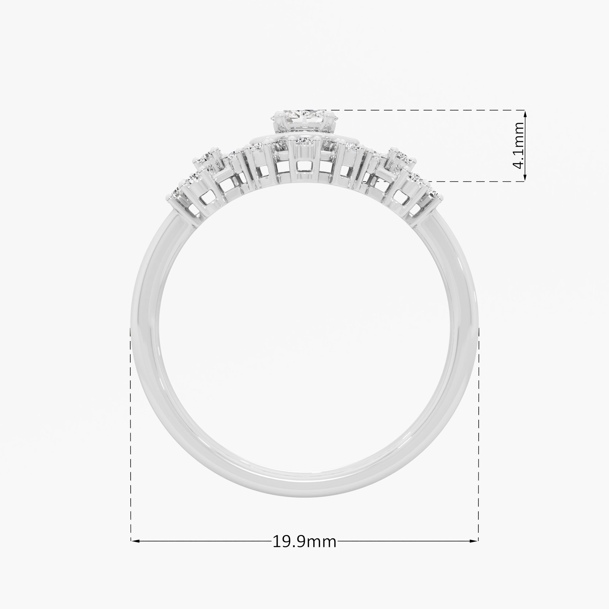 Oval Nova Diamond Ring in 9KT White Gold (Diamond Quality: FG-VVS VS)