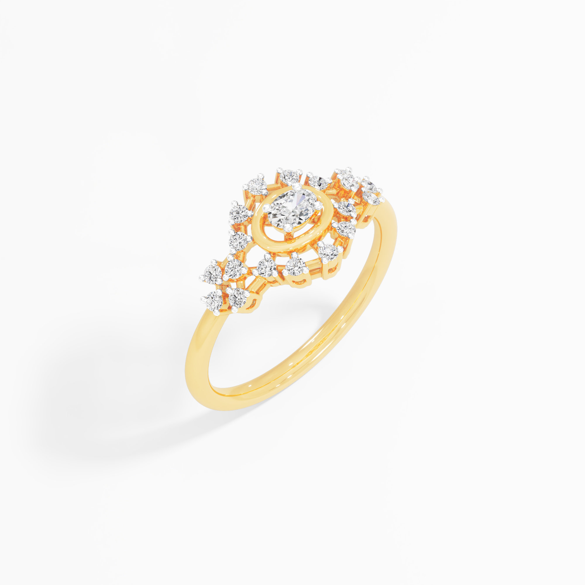 Oval Nova Diamond Ring in 9KT Yellow Gold (Diamond Quality: FG-VVS VS)