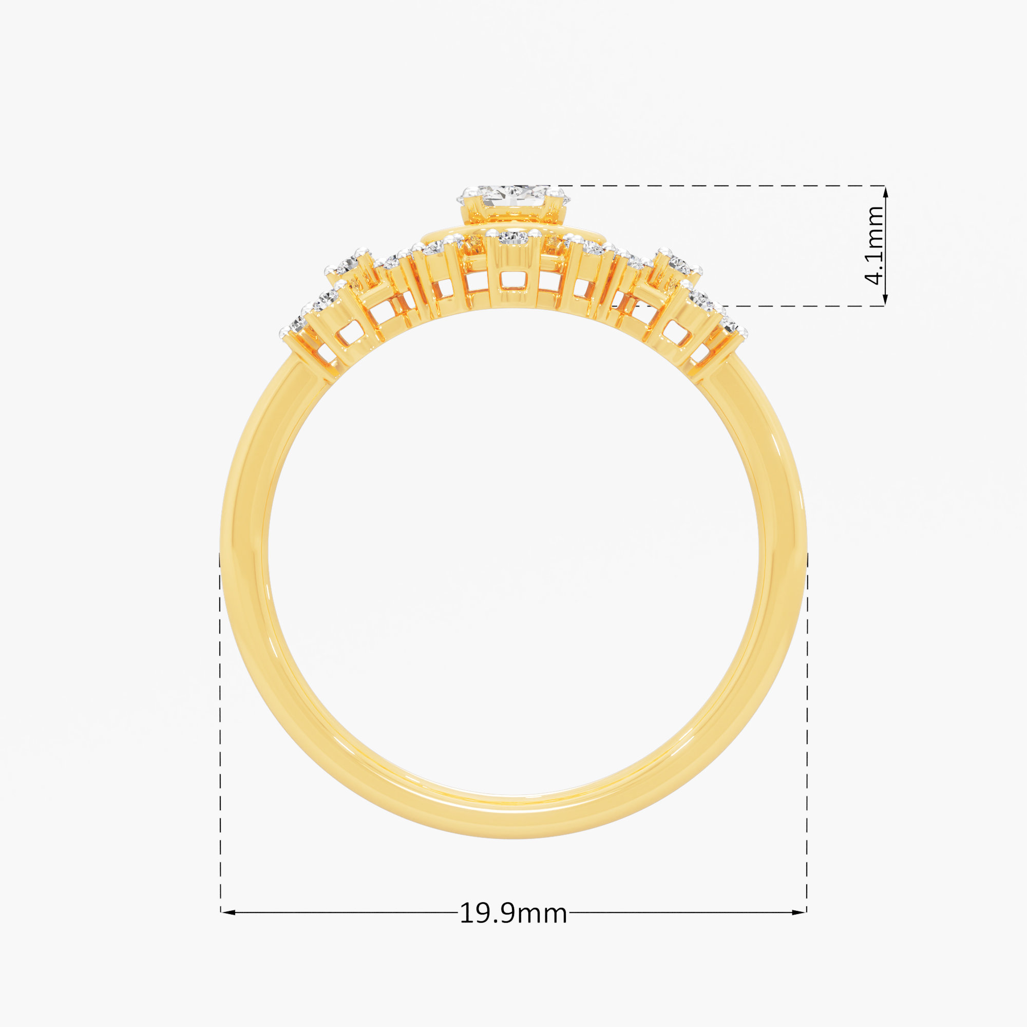 Oval Nova Diamond Ring in 9KT Yellow Gold (Diamond Quality: FG-VVS VS)