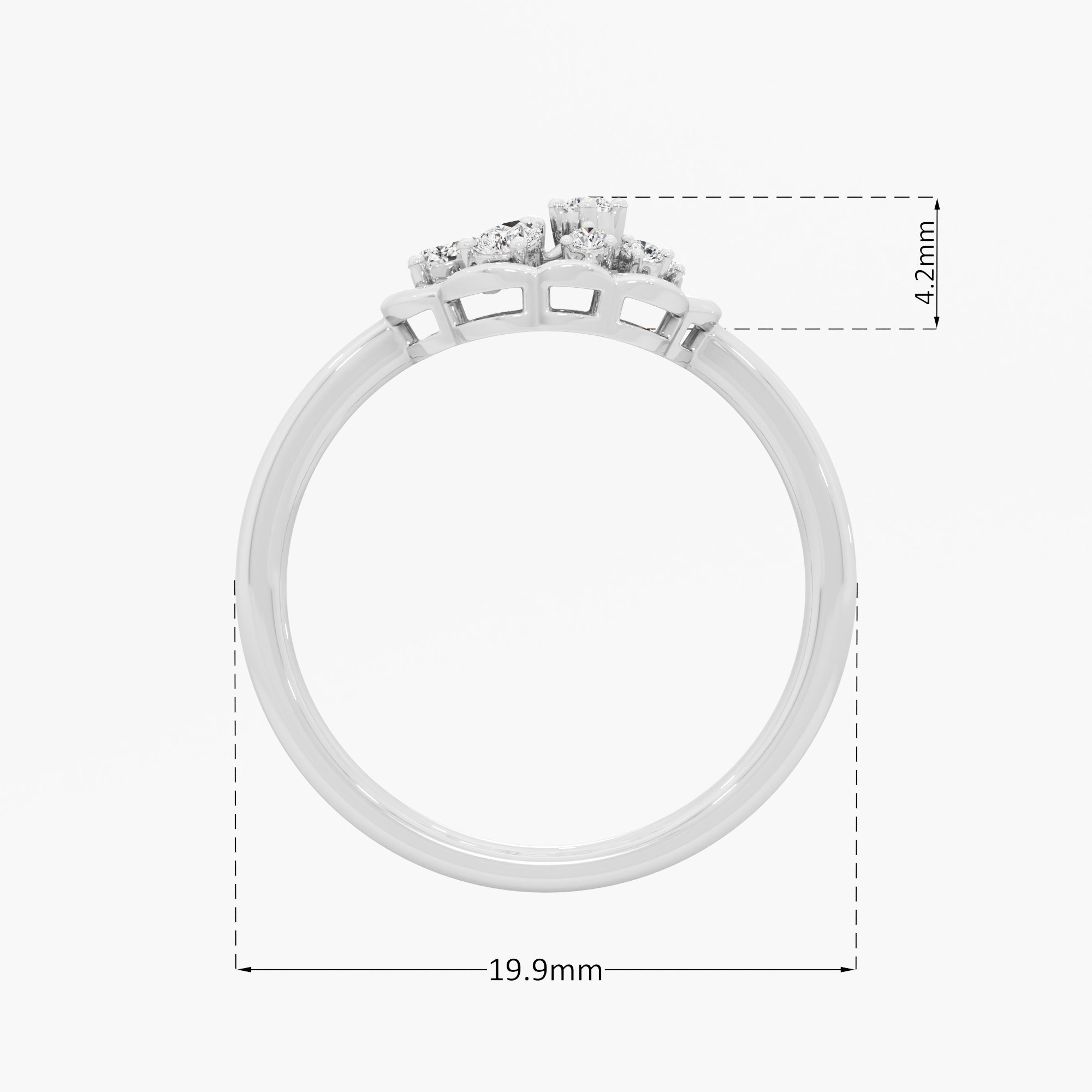 Medallion Cross Diamond Ring in 9KT White Gold (Diamond Quality: FG-VVS VS)