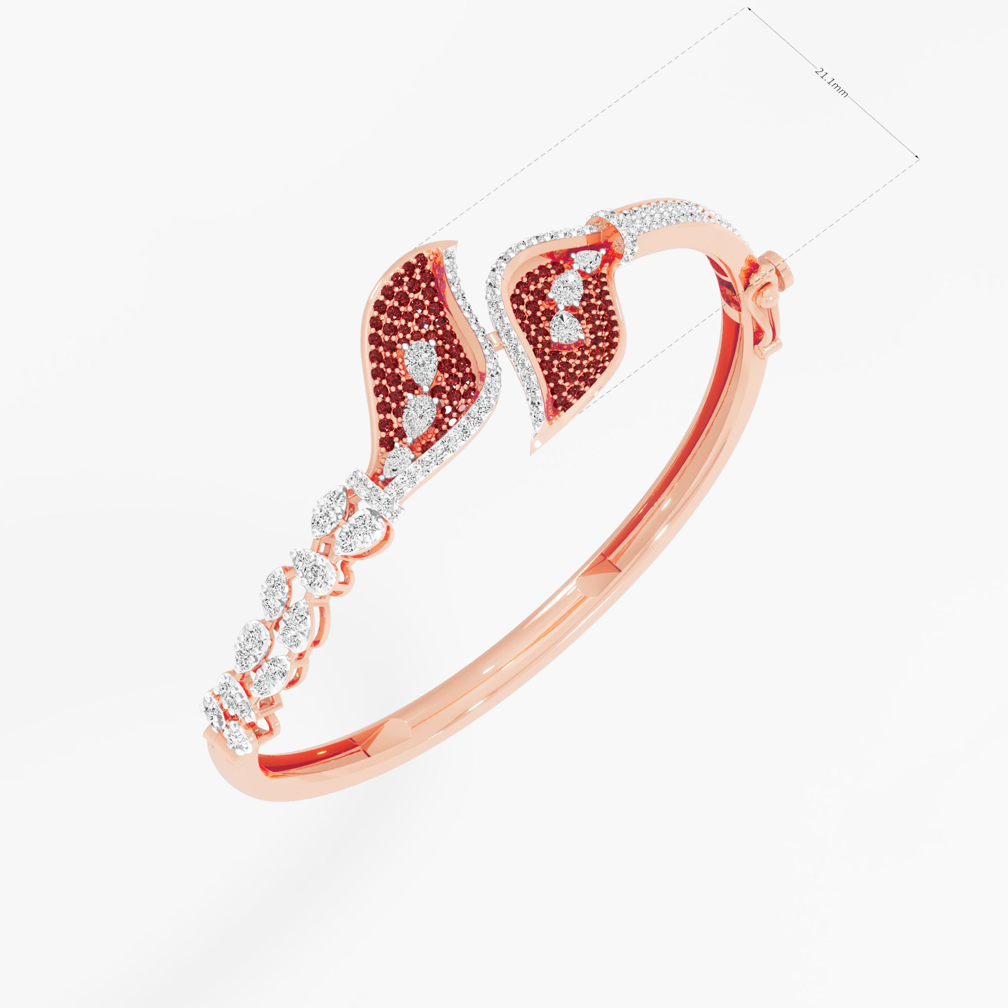 Crimson Serpent Diamond Bracelet