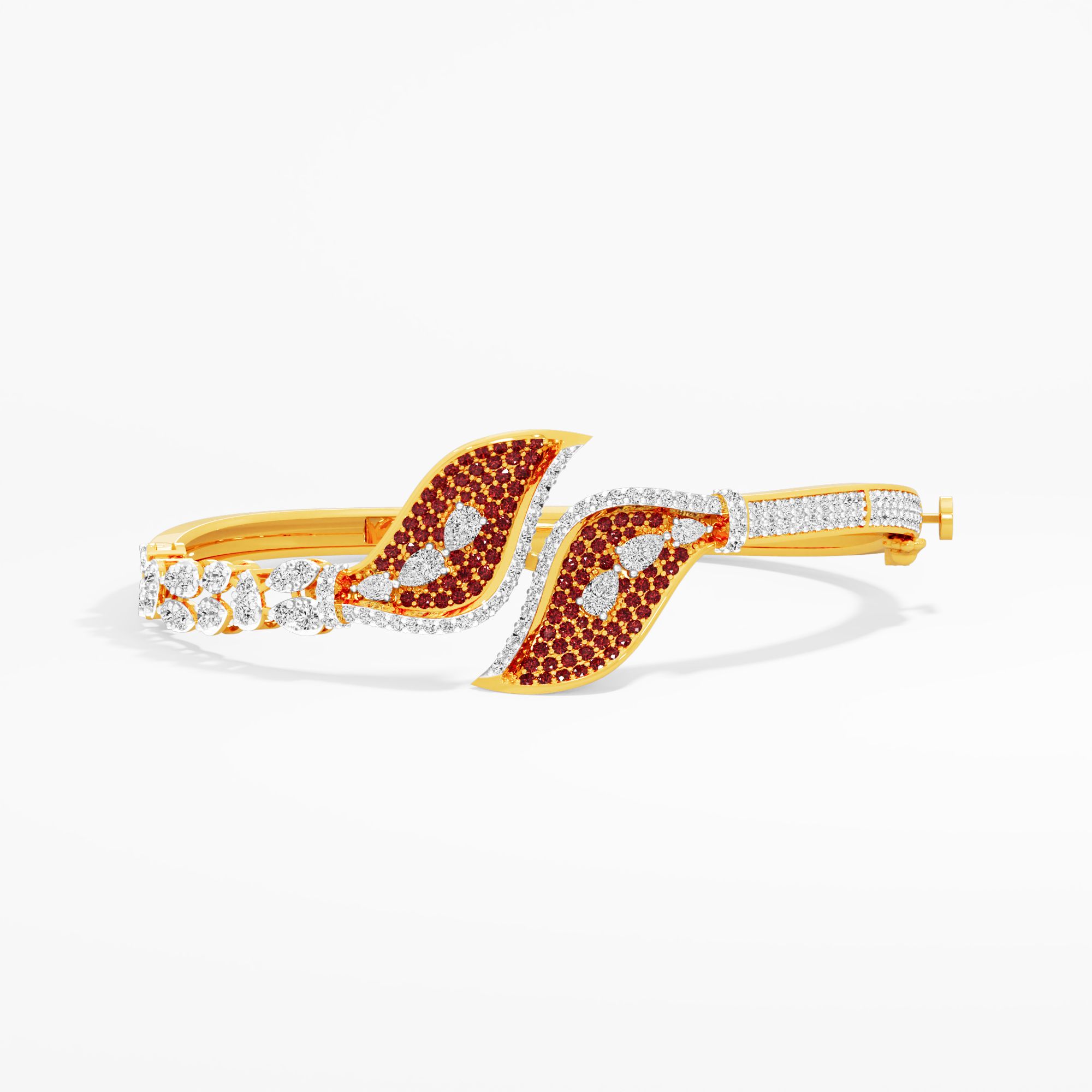 Crimson Serpent Diamond Bracelet