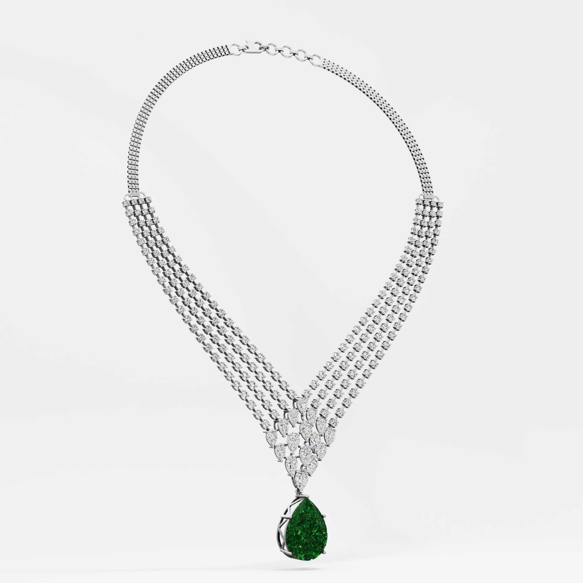 Majestic Chevron Diamond Necklace