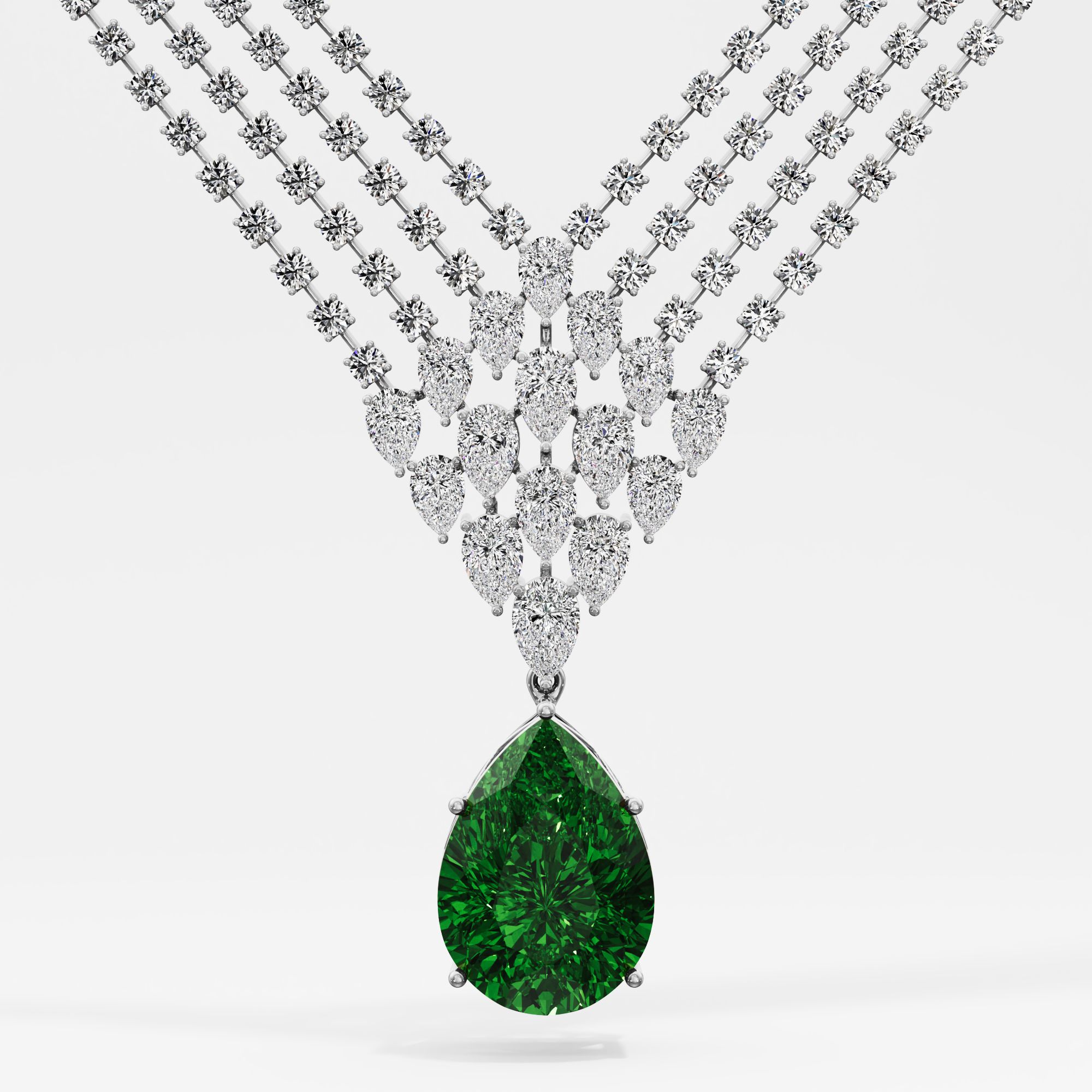 Majestic Chevron Diamond Necklace