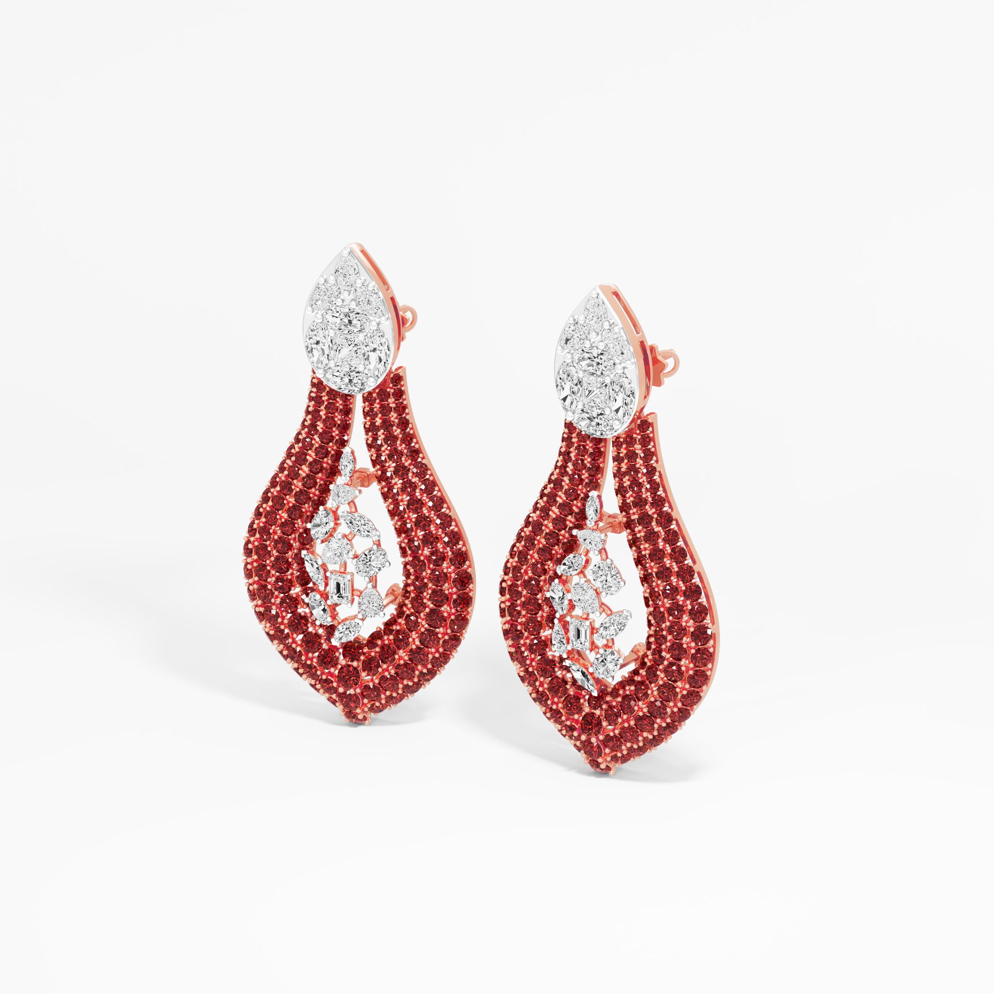 Carmine Teardrop Dangle Earrings